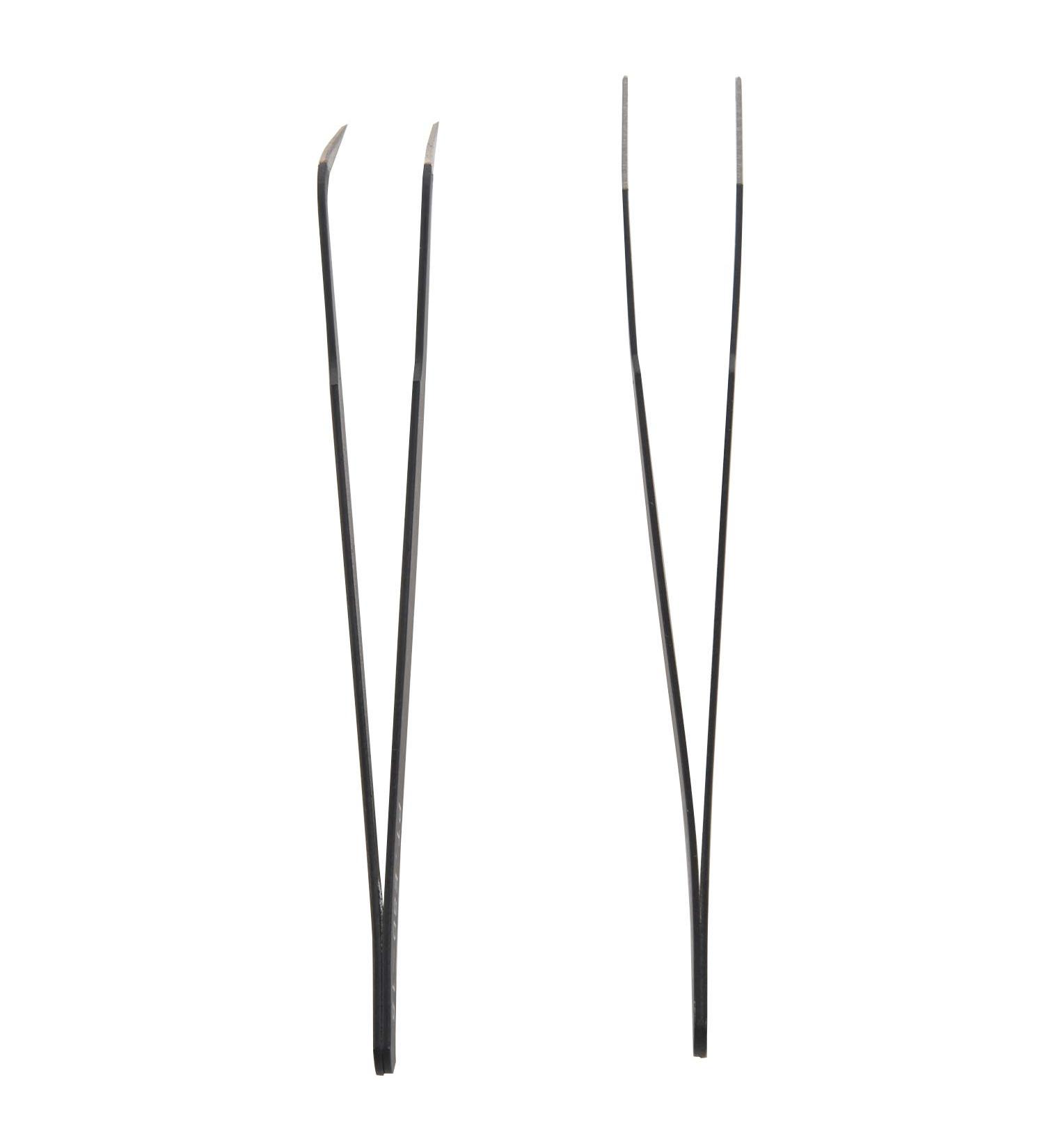 Hurromy 2 in 1 Tweezers Anti-Static Curved Straight Length 13 cm Black - Buy Online on GoSupps.com