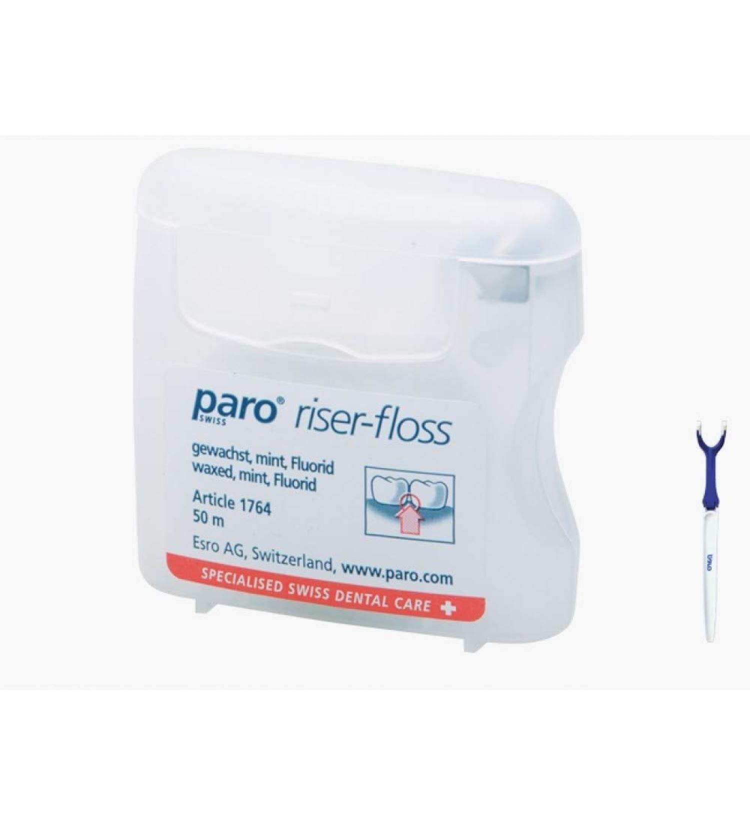 ParoSwiss paro riser-floss mint waxed fluoridated 50 m