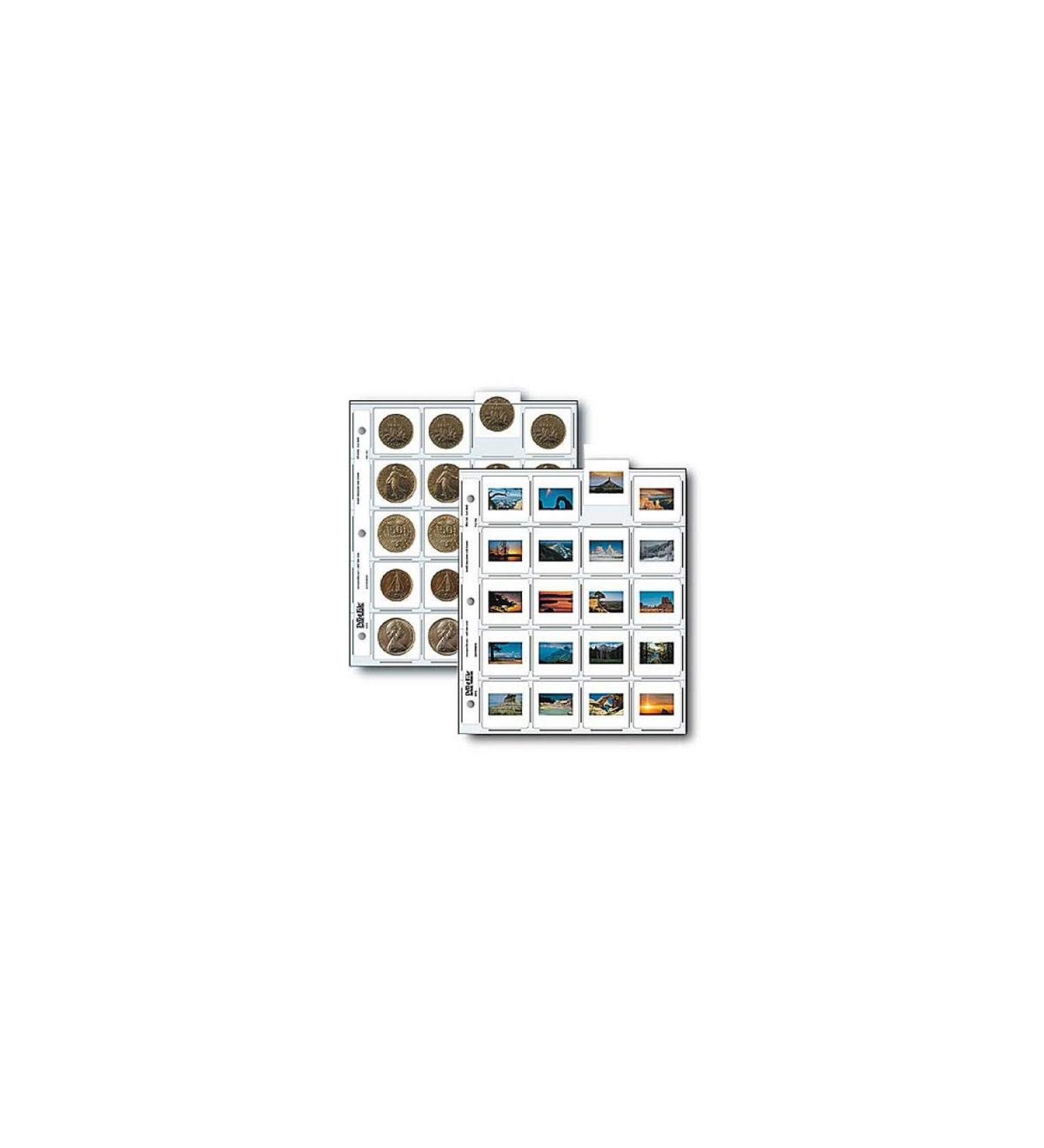 Print File 35mm Slide Pages Holds Twenty 2x2" Mounted Transparencies, Top Loading, Pack of 100
