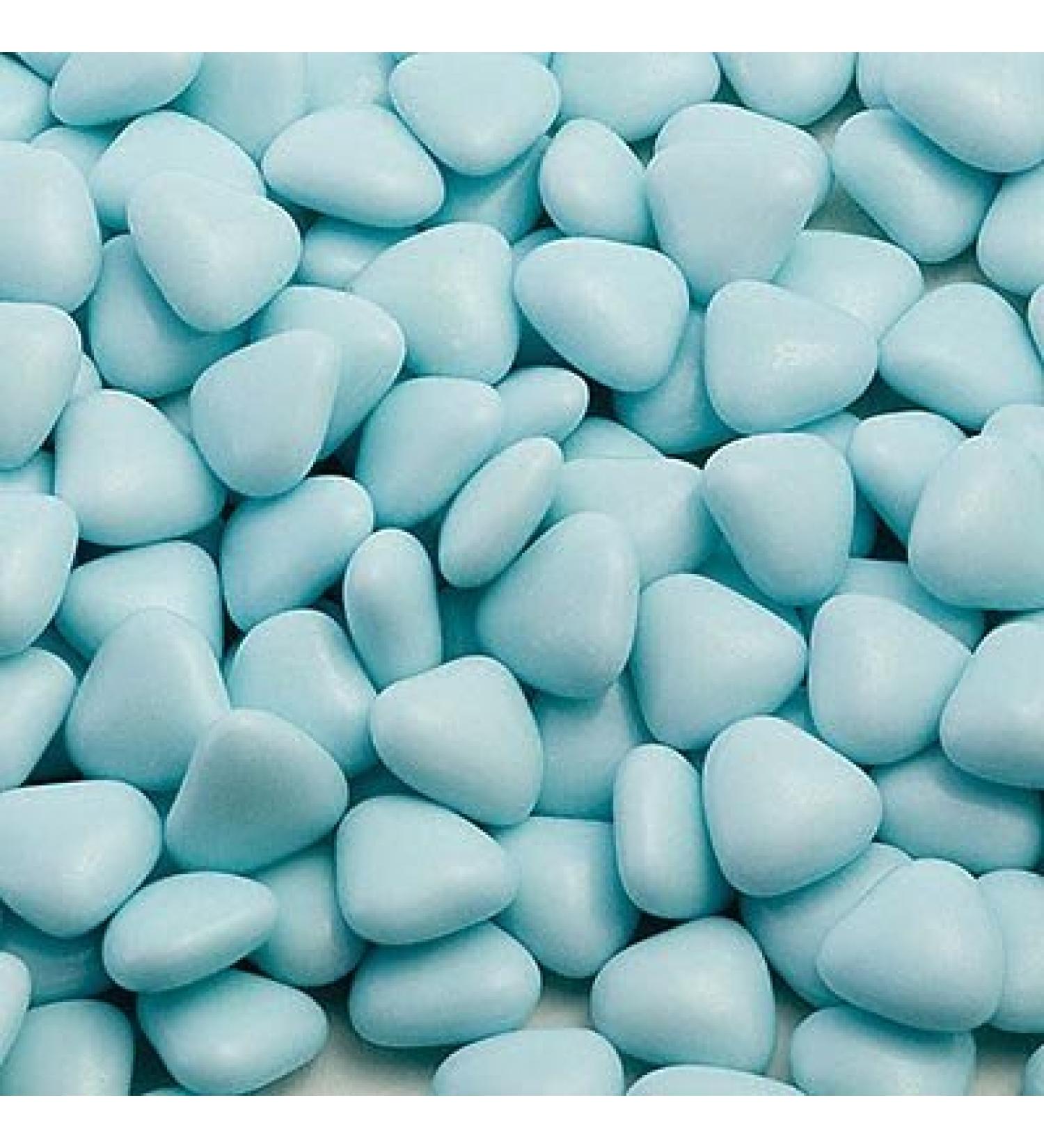 Blue Mini Heart Chocolate Dragees Wedding Favour Sweets ( 1 KG / Approx 950 Hearts)