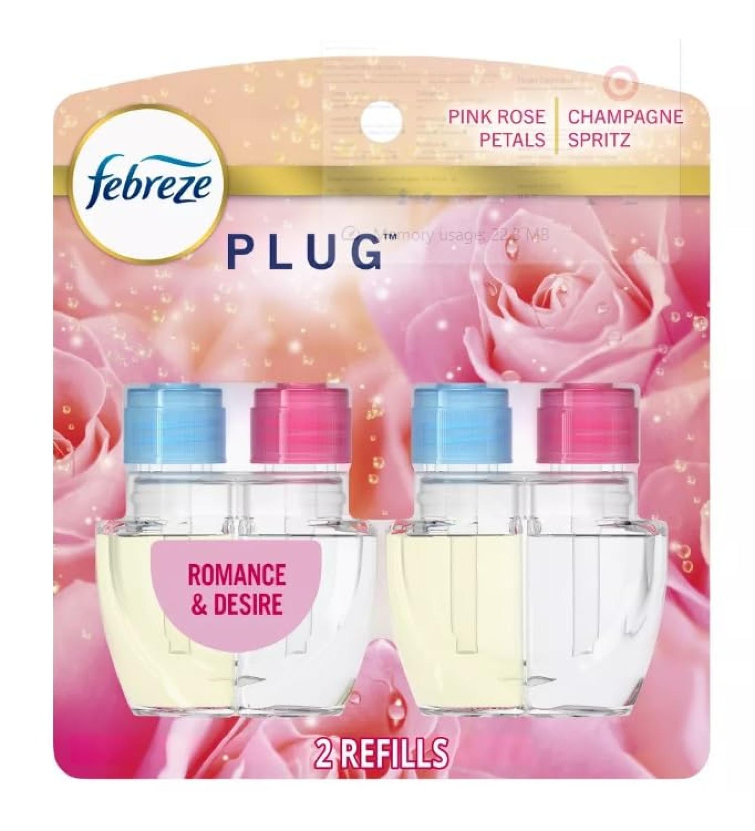 Buy Febreze Odor-Fighting Fade Defy Plug Air Freshener Refills - Exotic Edition (Romance & Desire) | 2 x 0.87 fl oz | International Shipping Available - Buy Online on GoSupps.com