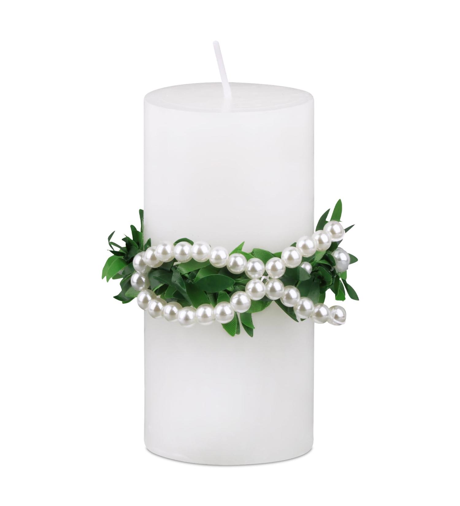 Shop Bofunx Drip Protection Candle Wreaths for Christening Baptism & Wedding - Decorative Skirts with Fish & Pearls - Buy Online on GoSupps.com