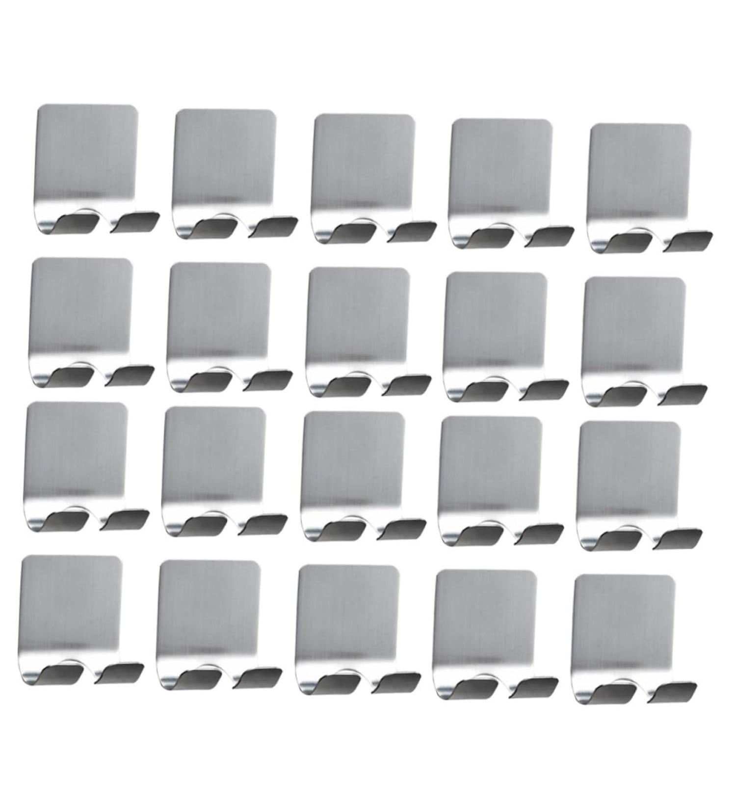 Alipis 20-Pack Stainless Steel Strong Sticky Hooks - High-Performance Bathroom & Shower Razor Hangers (5.7x4.5cm) - Buy Online on GoSupps.com