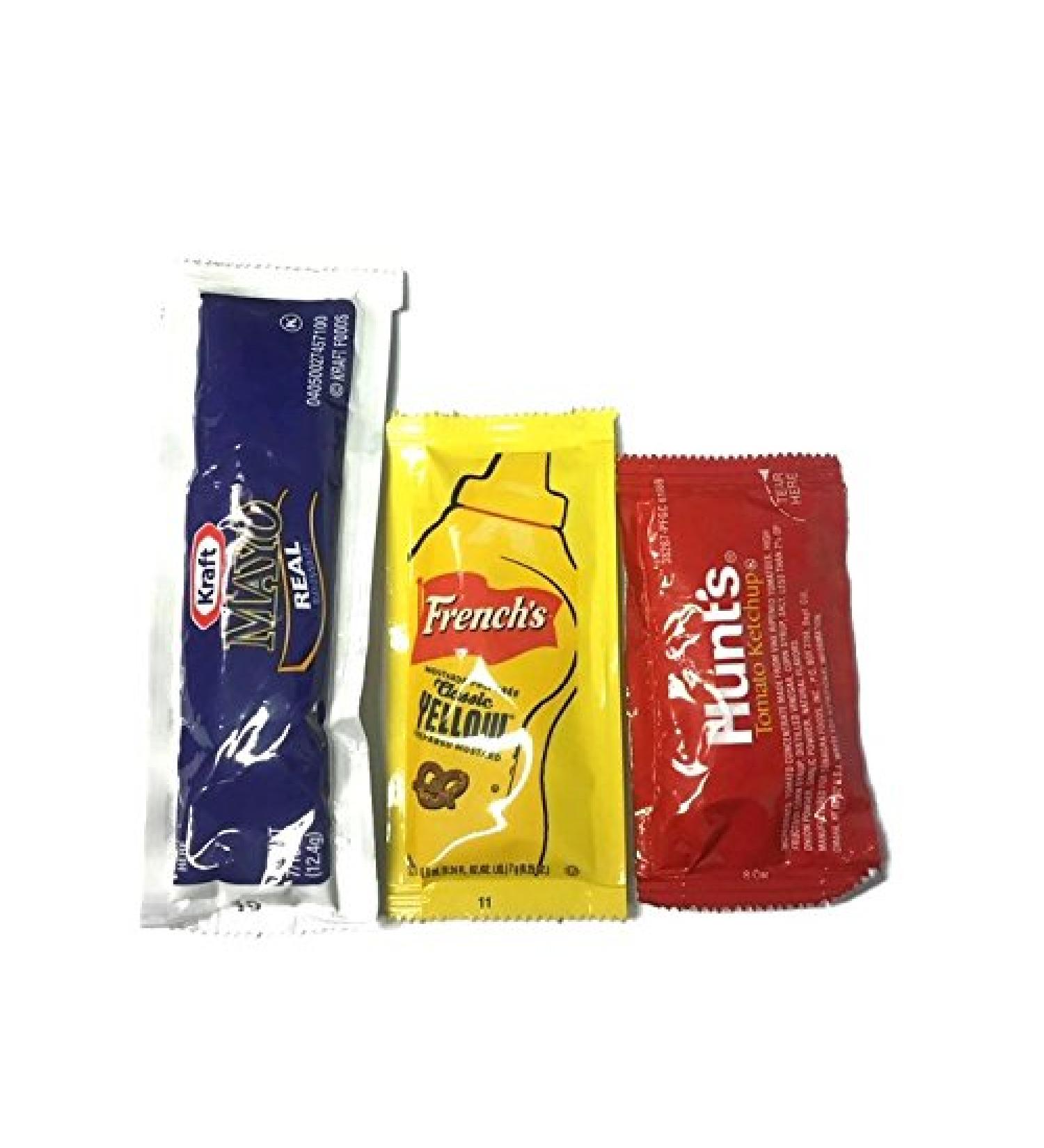 Mayo, Ketchup, & Mustard On-the-go Condiment Combo - 25 Packets of Each 75 Piece Set