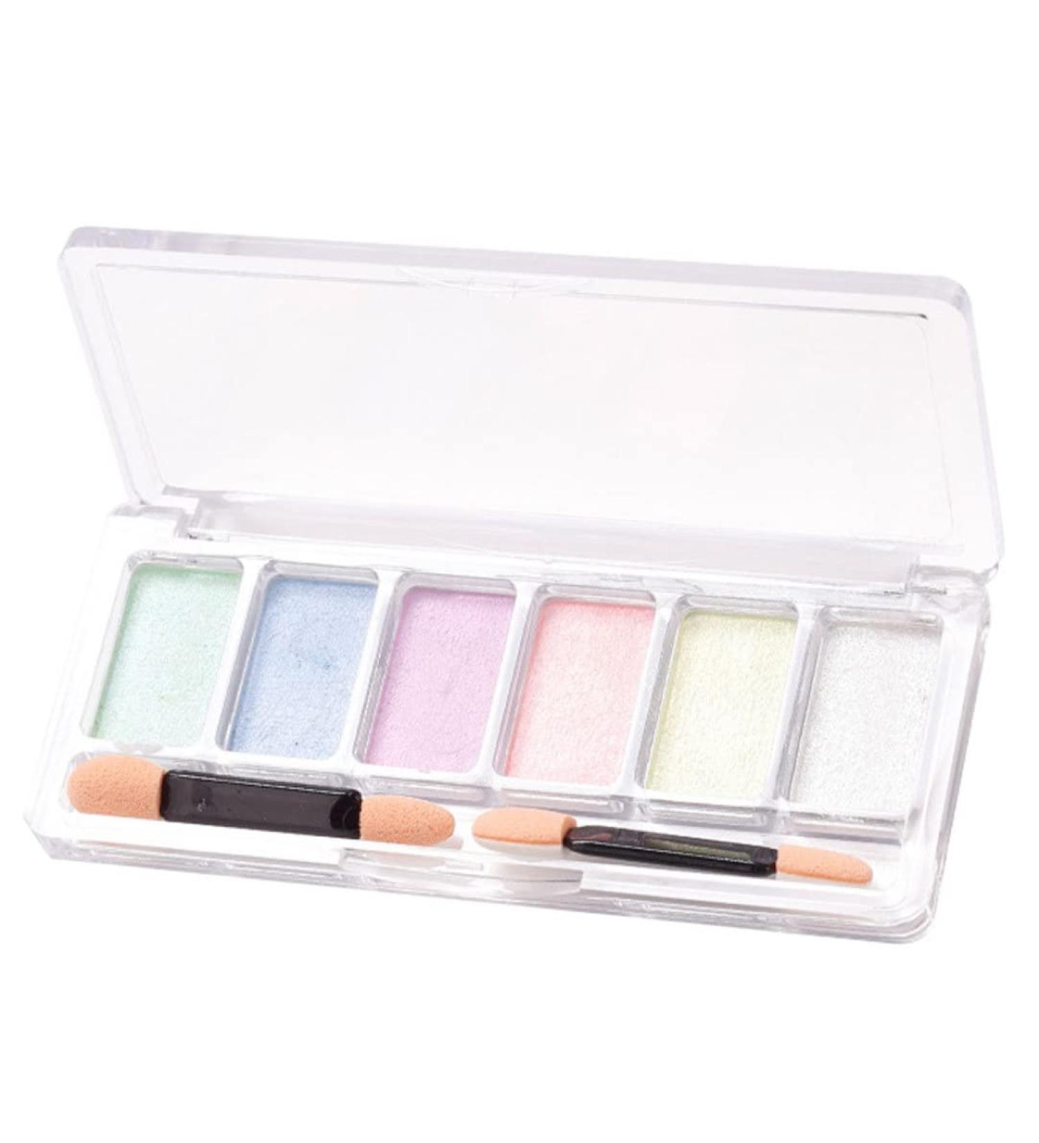 Nail Mirror Powder 6 Colours Manicure Chrome Glitter Pigment with Eyeshadow Stick Colorful nail mirror powder - Buy Online on GoSupps.com