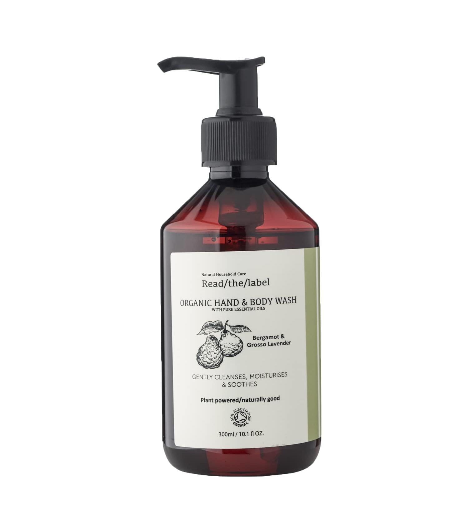 Read The Label - Organic Hand & Body Wash with Pure Essential Oils Bergamot & Grosso Lavender - Gently Cleanses Moisturises & Soothes 300ML - Buy Online on GoSupps.com
