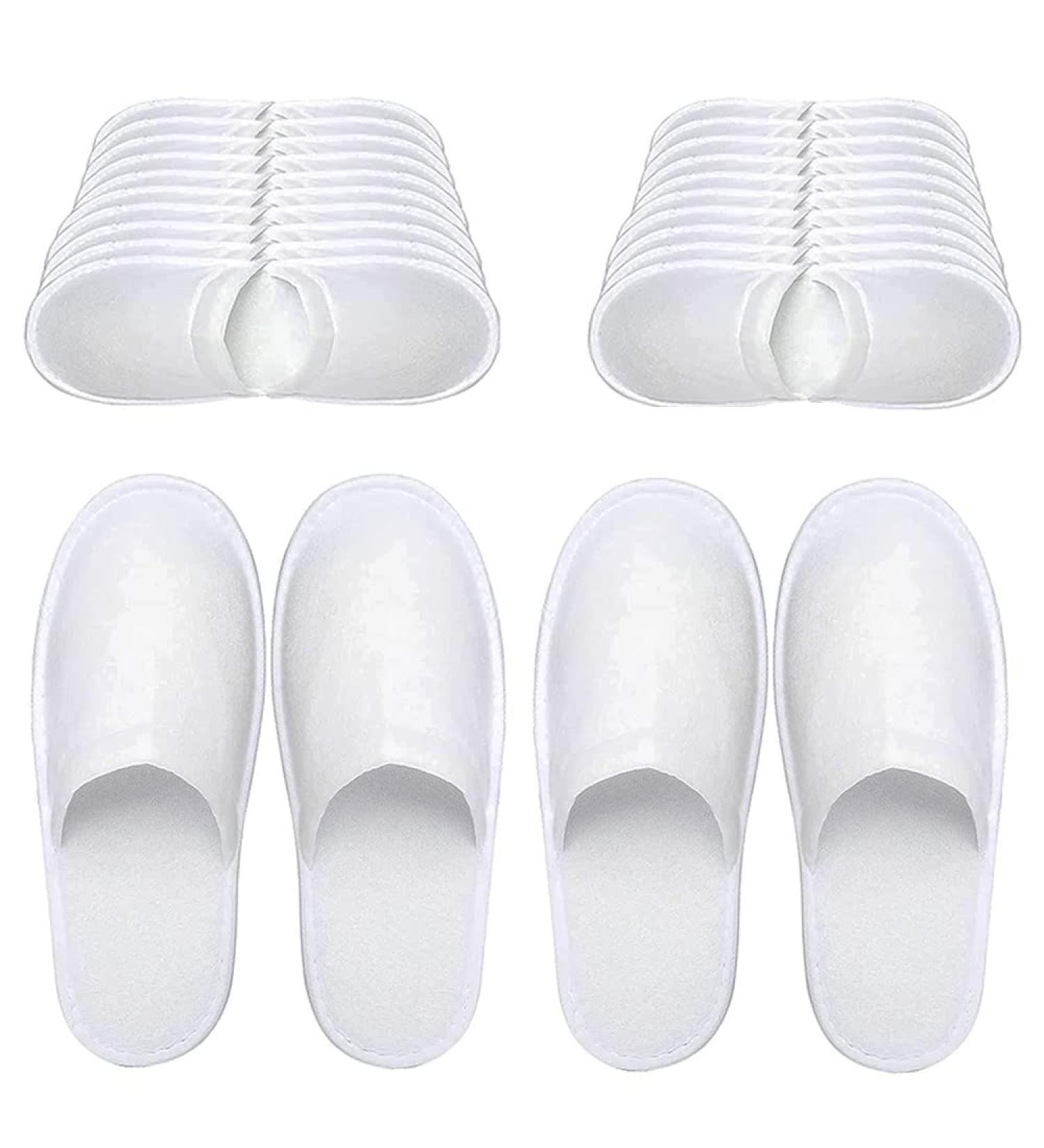 Aillsa10 Pairs White Disposable Closed Toe Slippers for Spa, Hotel, Travel & Party Guest - Buy Online on GoSupps.com