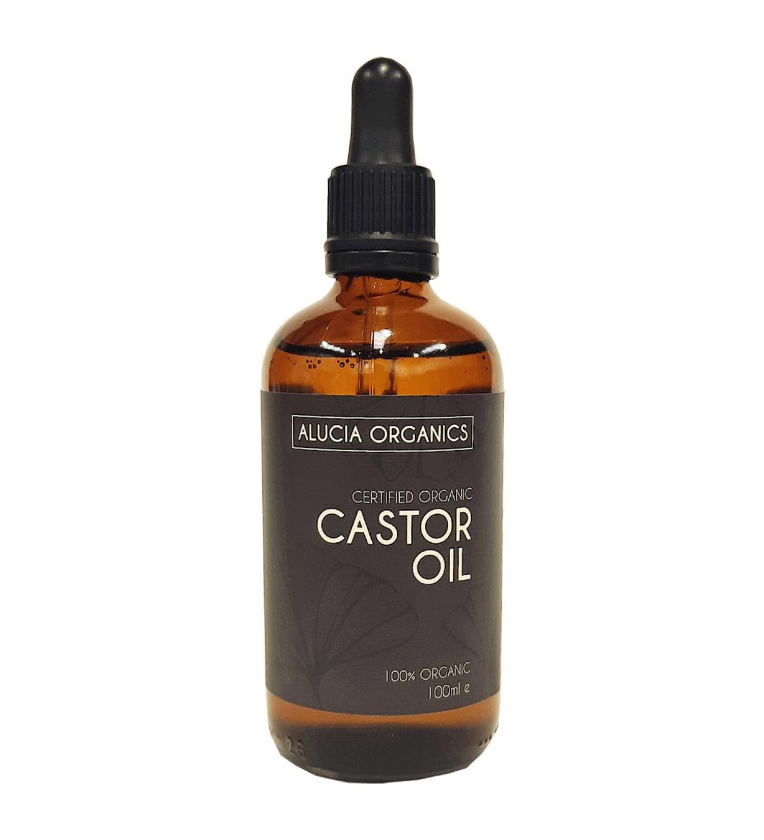 Alucia Organics Certified Organic Castor Oil - 100% Pure Cold-Pressed for Face Eyebrows Eyelashes & Hair - Vegan 100ml - Buy Online on GoSupps.com
