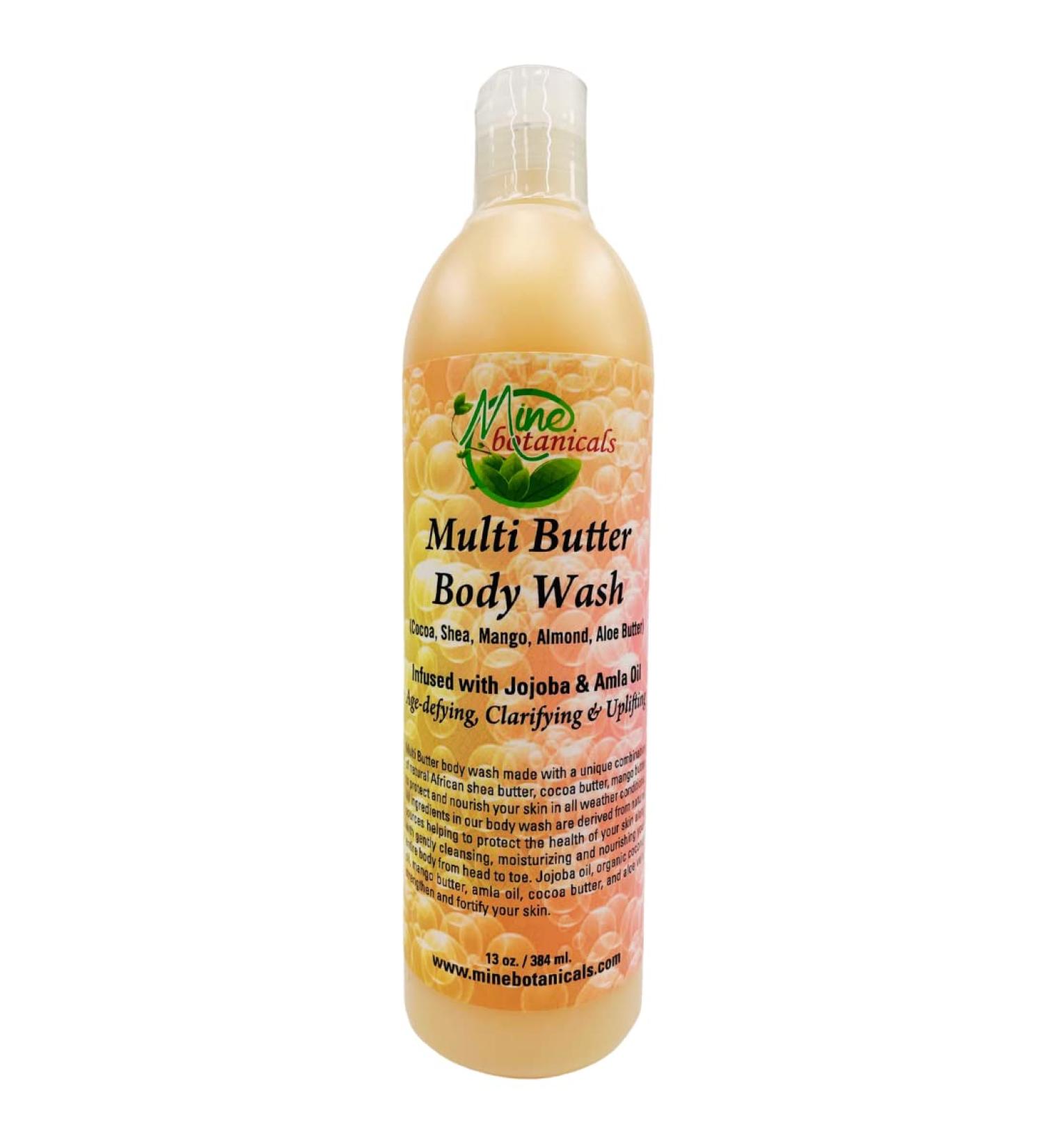 Mine Botanicals Multi Butter Body Wash with cocoa shea mango almond & Aloe butter