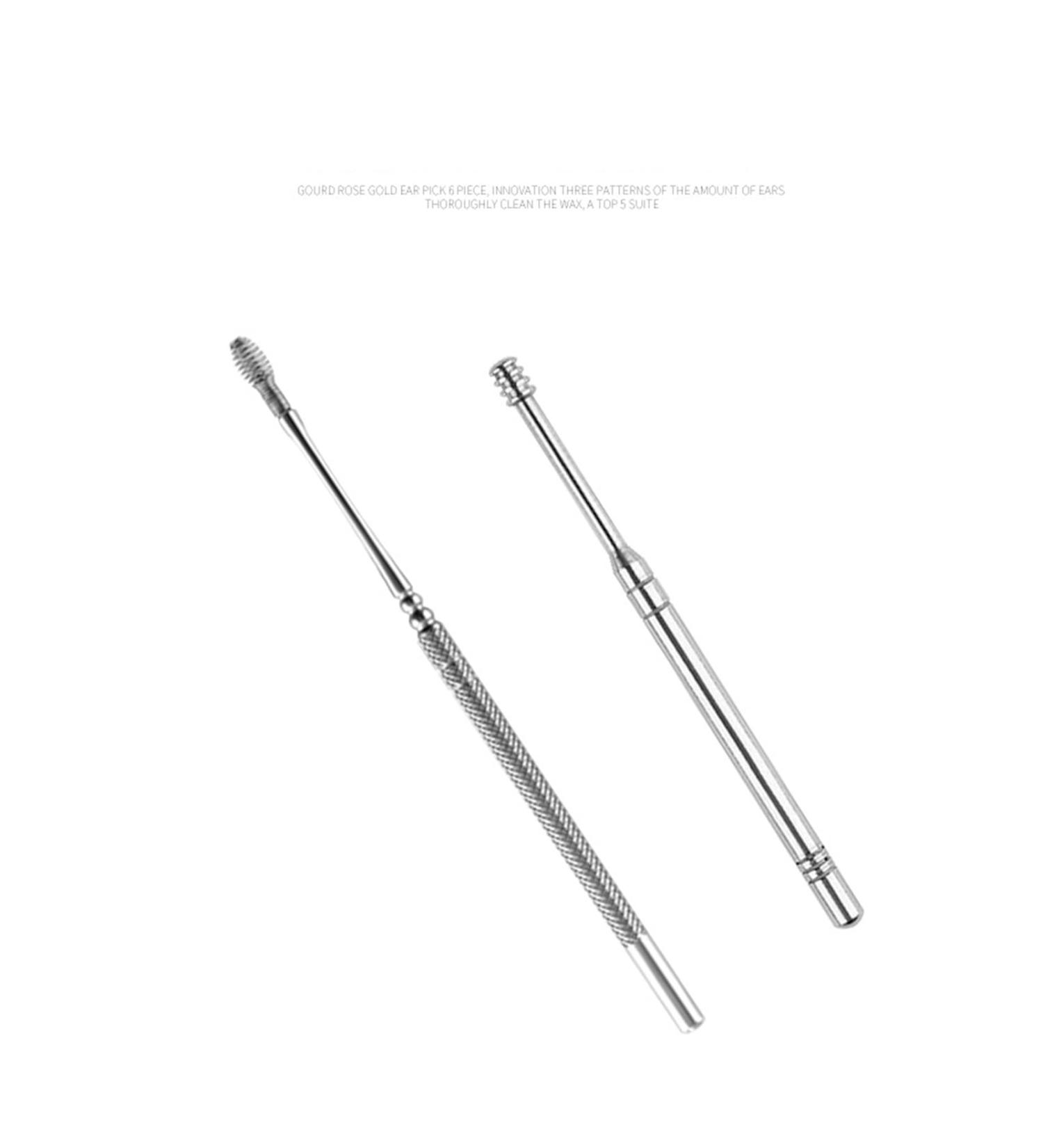 Stainless Steel Ear Wax Removal Tool Set - 5PCS Family Ear Pick Kit with Non-Slip Handle & Polished Surfaces for Effective Ear Cleansing - Buy Online on GoSupps.com