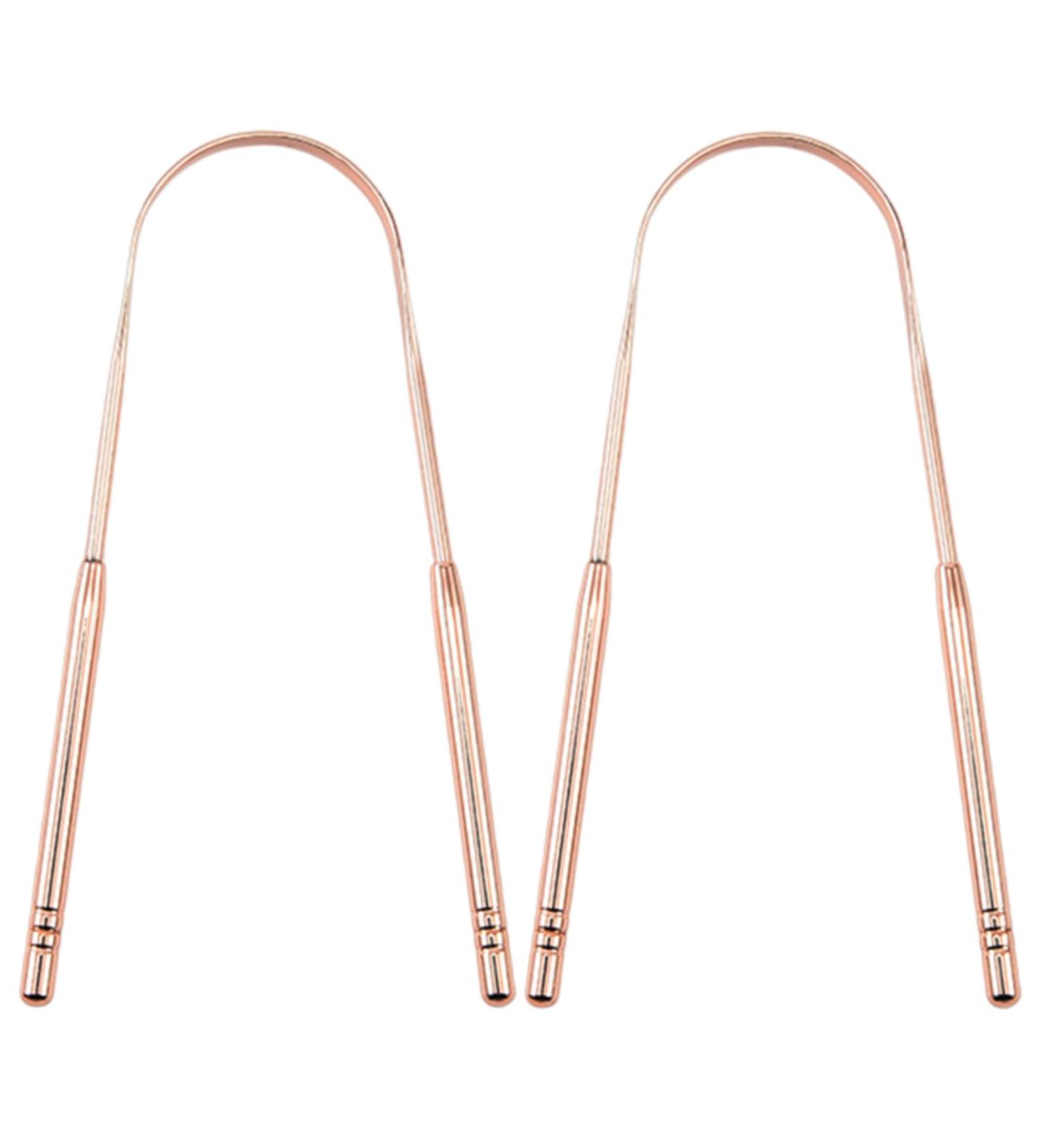Sivono Long Copper Tongue Cleaner 2 Pack - Detoxify Bad Breath with U-Shaped Stainless Steel Design | International Shipping Available - Buy Online on GoSupps.com