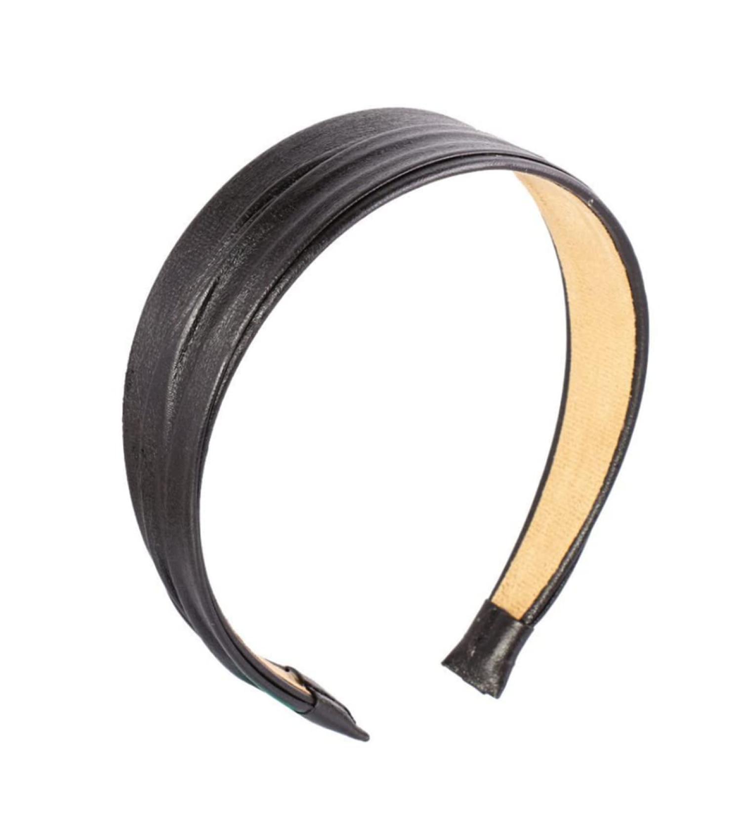 Hair Hoop Vintage Faux Leather Headband Wide Padded Hair Band Fashion Comfortable Headbands Accessories for Women Girls (Black) - Buy Online on GoSupps.com