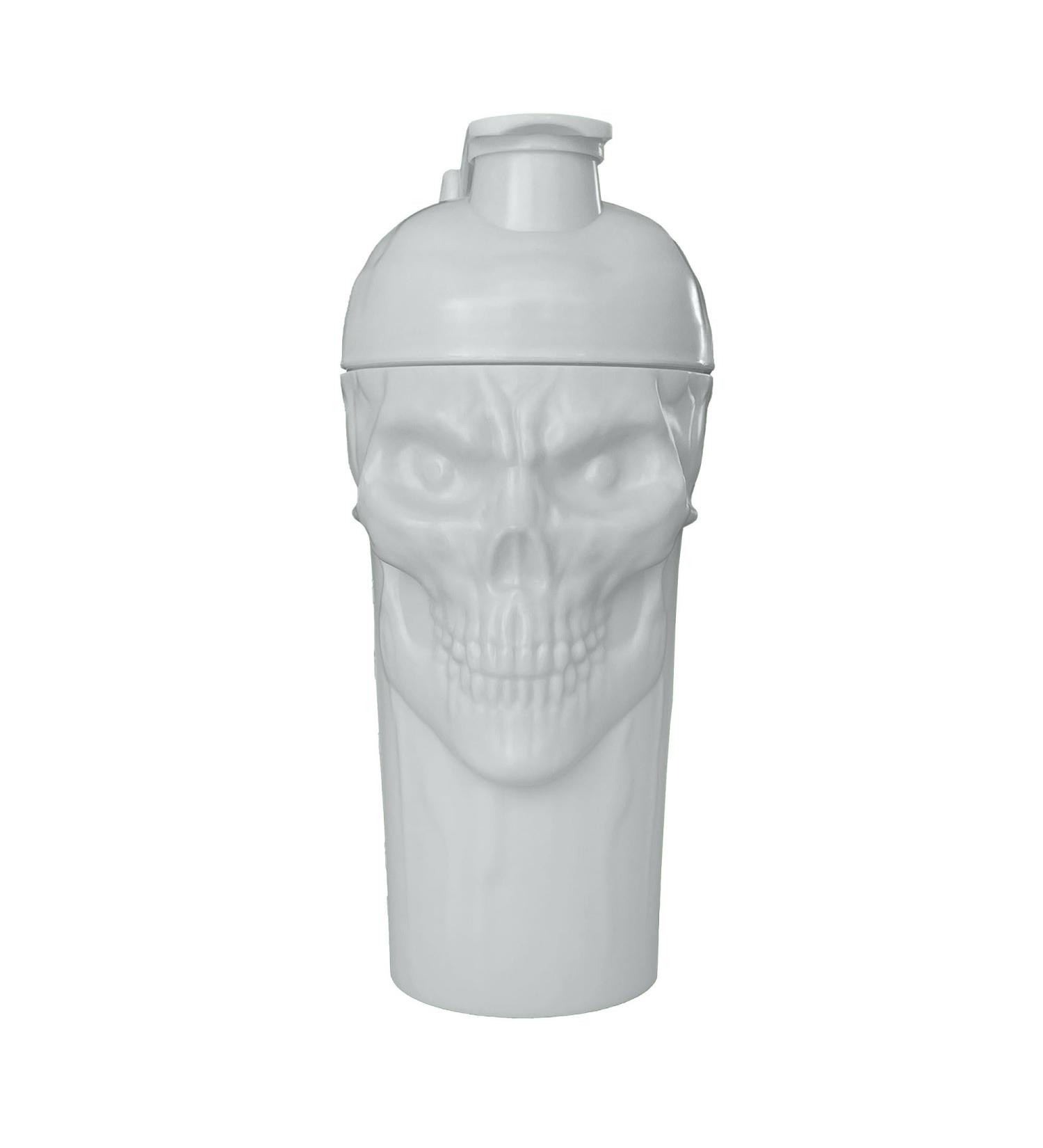 JNX Sports The Curse! Totenkopf Shaker Bottle - 680ml Limited Edition Supplement Mixer | Classic Loop Closure - Light Gray - Buy Online on GoSupps.com