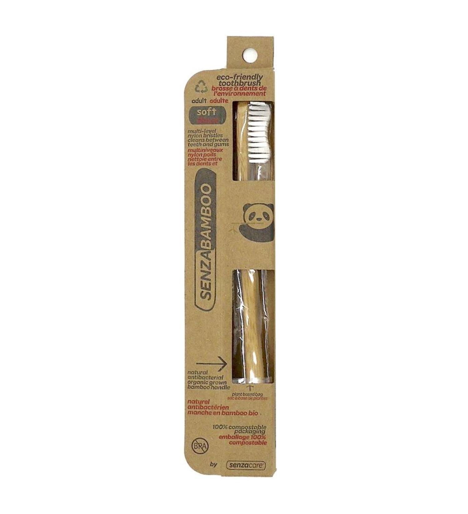 Soft Adult Bamboo Toothbrush - Eco-Friendly & Sustainable Oral Care | 1 EA - International Shipping Available - Buy Online on GoSupps.com