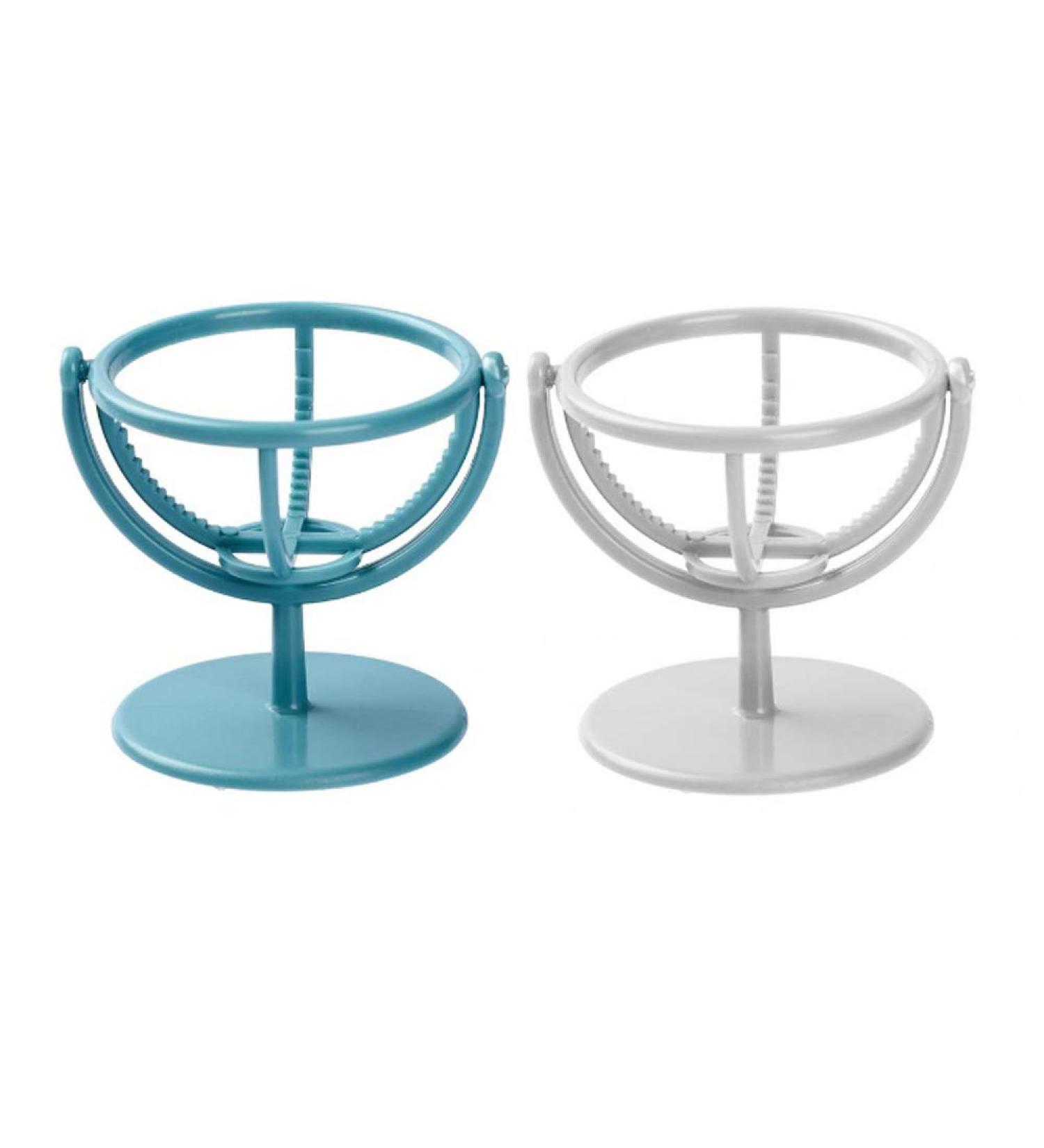 Ikaar 2-Piece Makeup Sponge Holder - Beauty Blender Drying Frame (White + Blue) | Best Makeup Puff Storage Solution - Buy Online on GoSupps.com