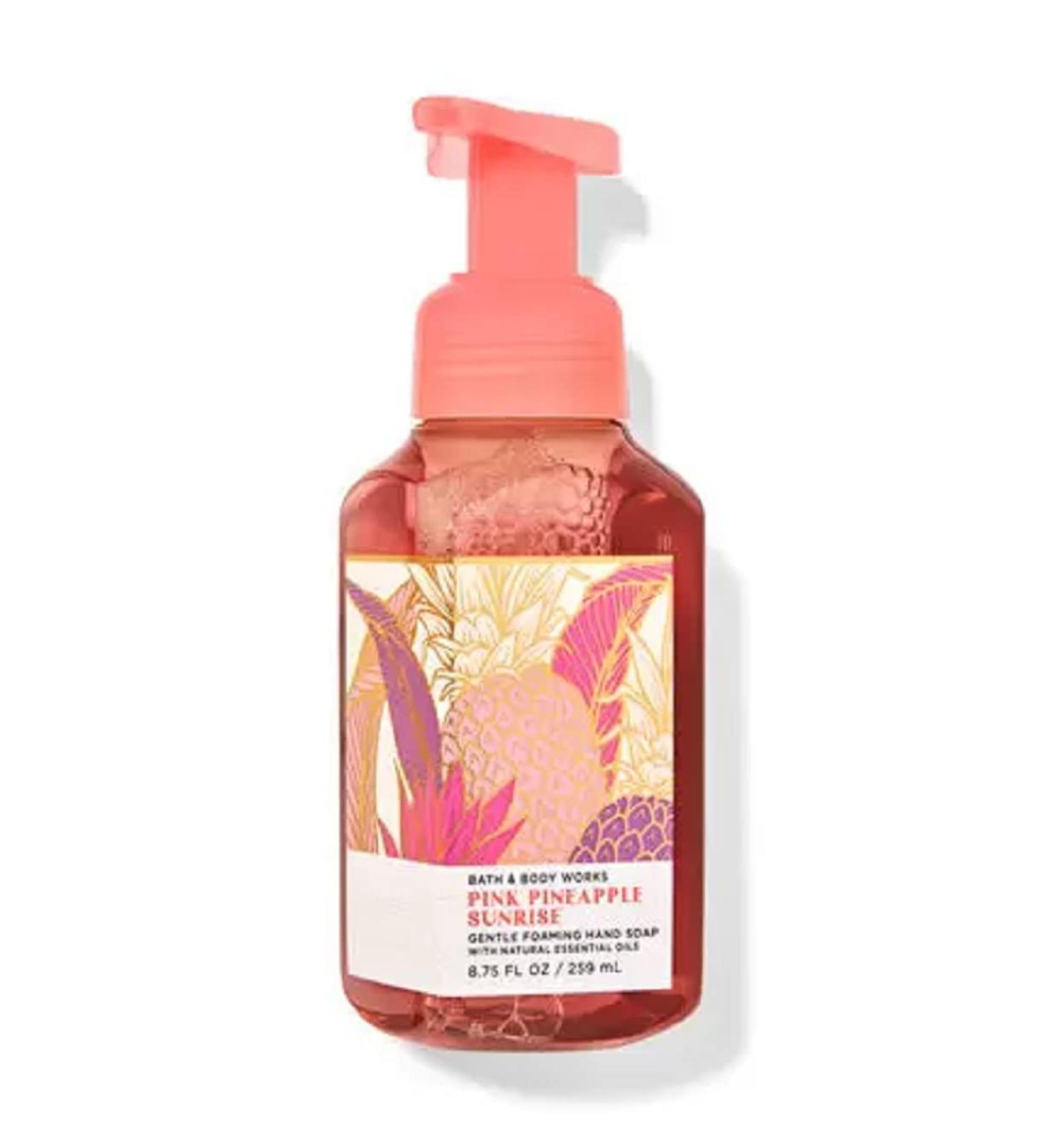 Bath & Body Works Pink Pineapple Sunrise Hand Soap 8.75 oz - Full Size with Pink Foliage Label - Refreshing Aromatic Cleanser for Home & Gift - Buy Online on GoSupps.com