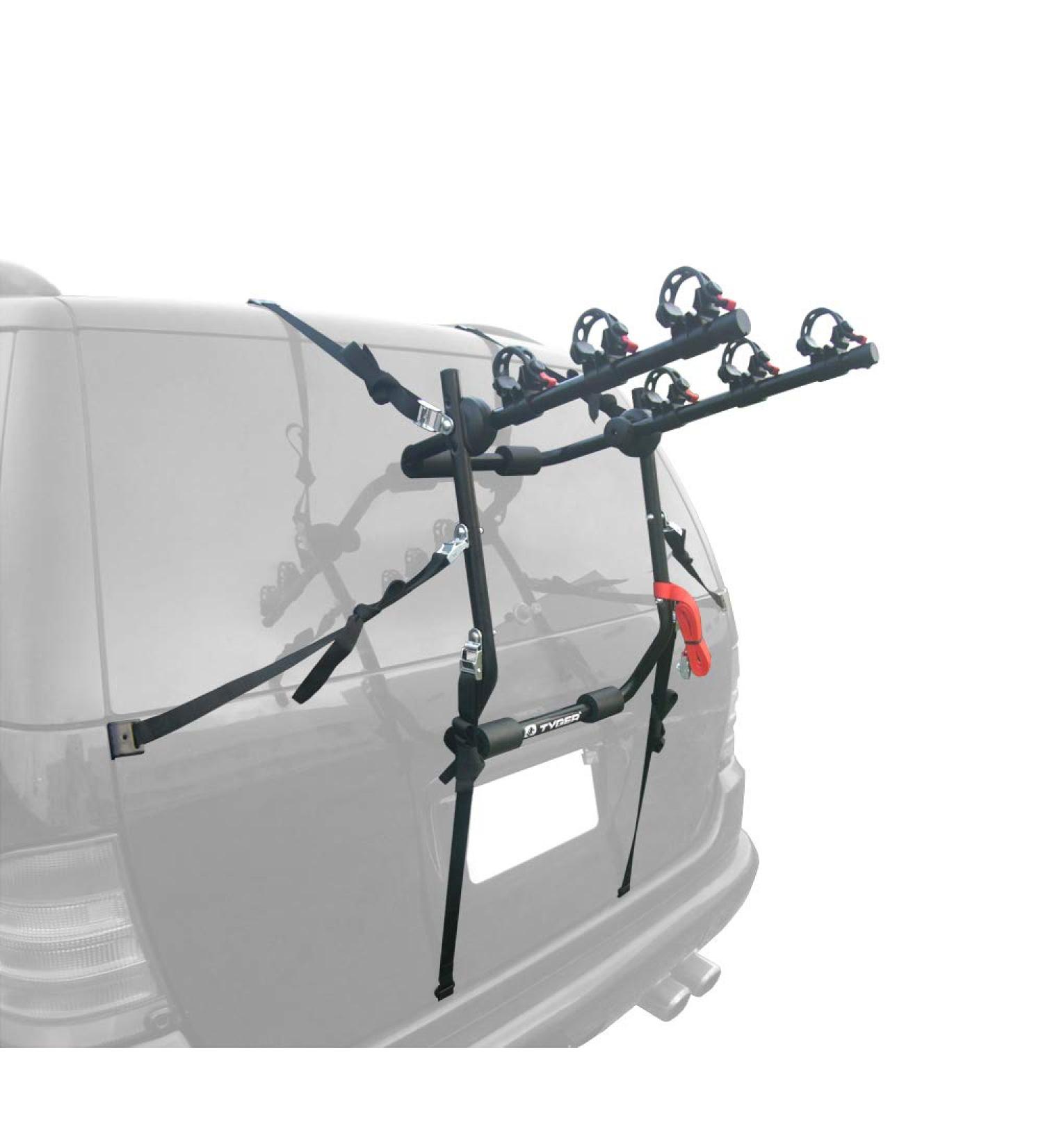 Tyger Auto TG-RK3B203S Deluxe 3-Bike Trunk Mount Bicycle Rack | Fits Most Sedans, Hatchbacks, Minivans, SUVs - Buy Online on GoSupps.com