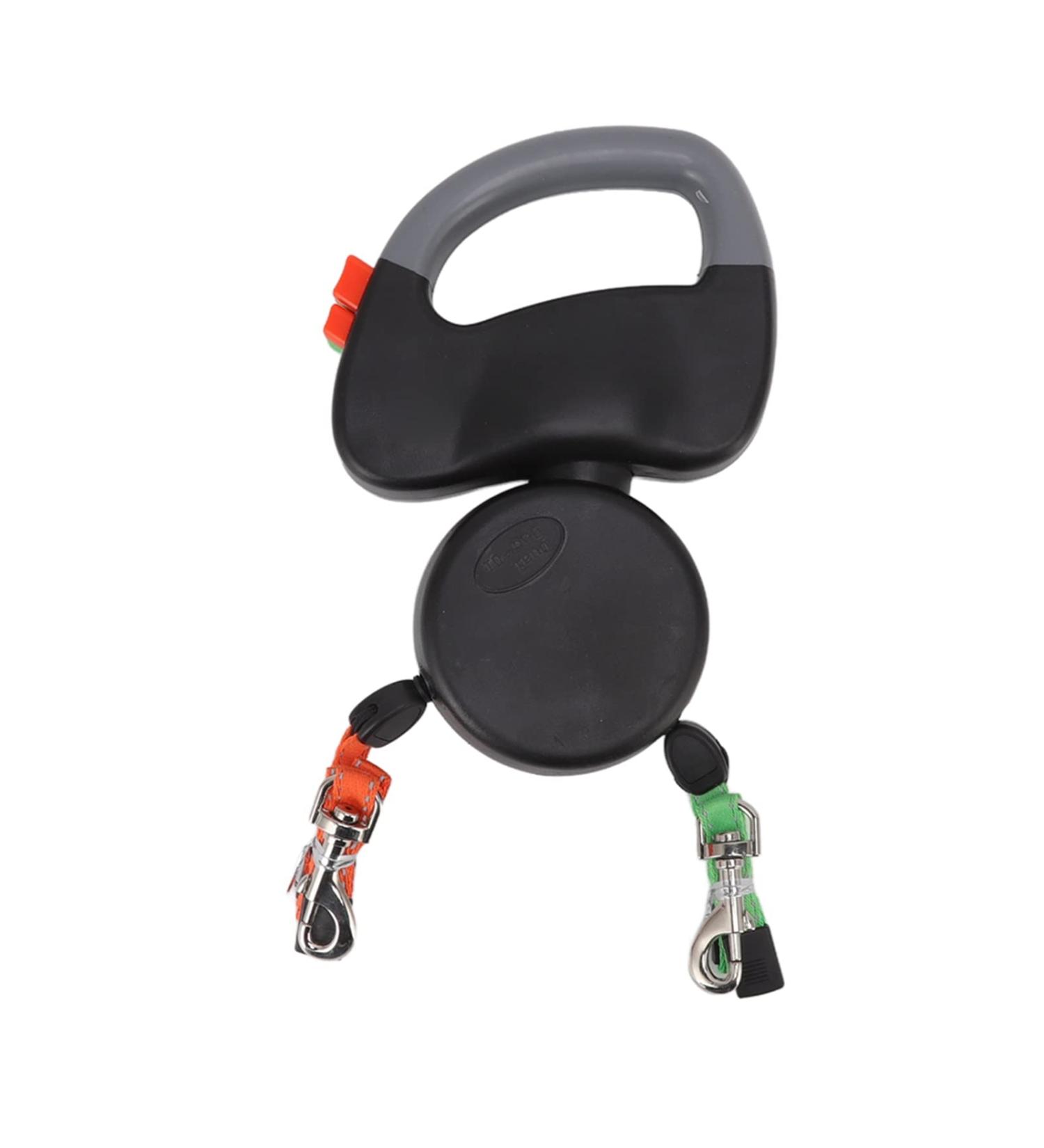 Lyrlody 3 Meter Retractable Dog Leash for 2 Dogs | Reflective Tear-Resistant Double Dog Leash | Extendable Durable Design (Black) - International Shipping - Buy Online on GoSupps.com