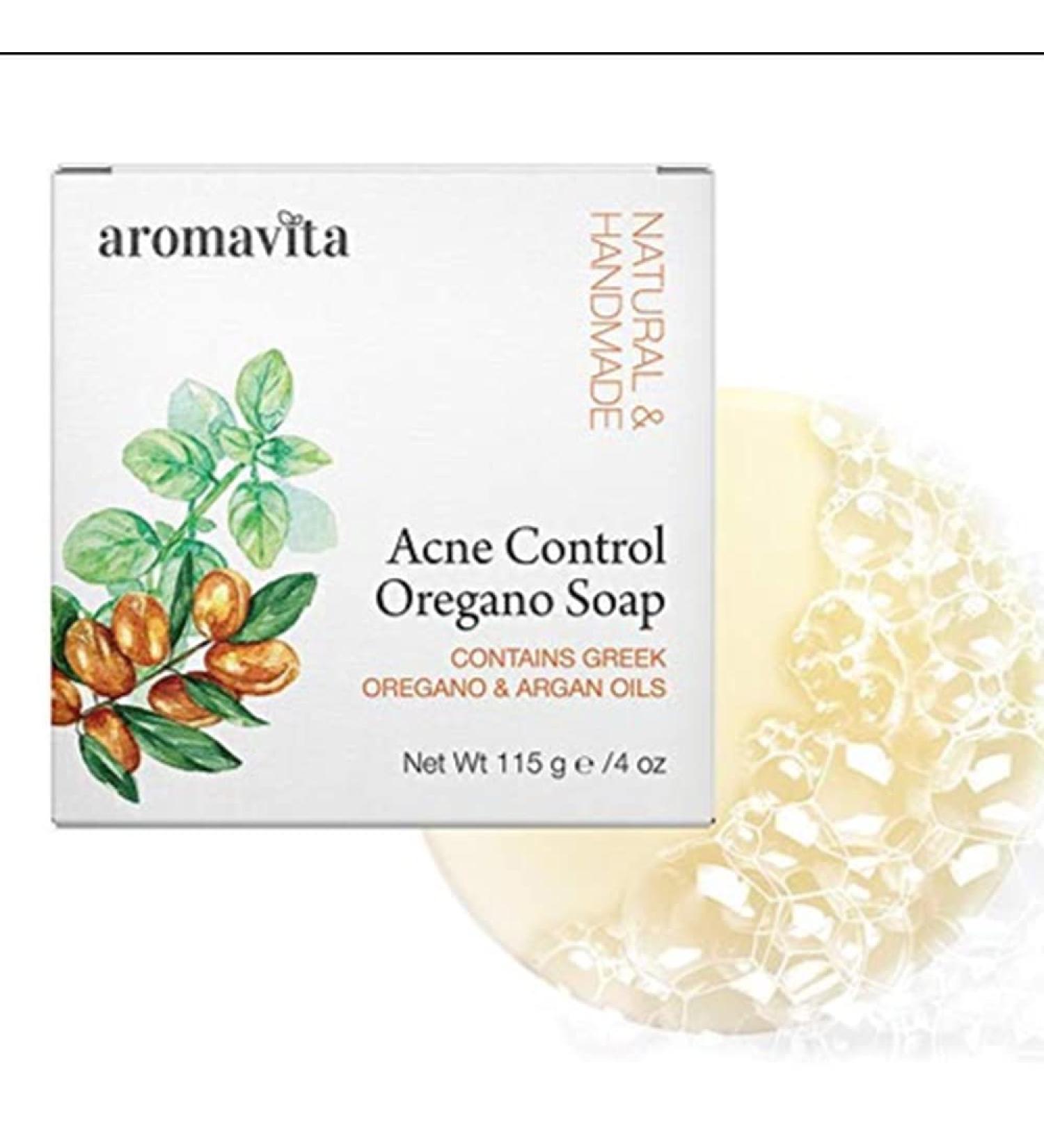 Aromavita Facial Acne Control Soap with Oregano & Argan Oil - Natural Face Wash for Clear Skin - Buy Online on GoSupps.com