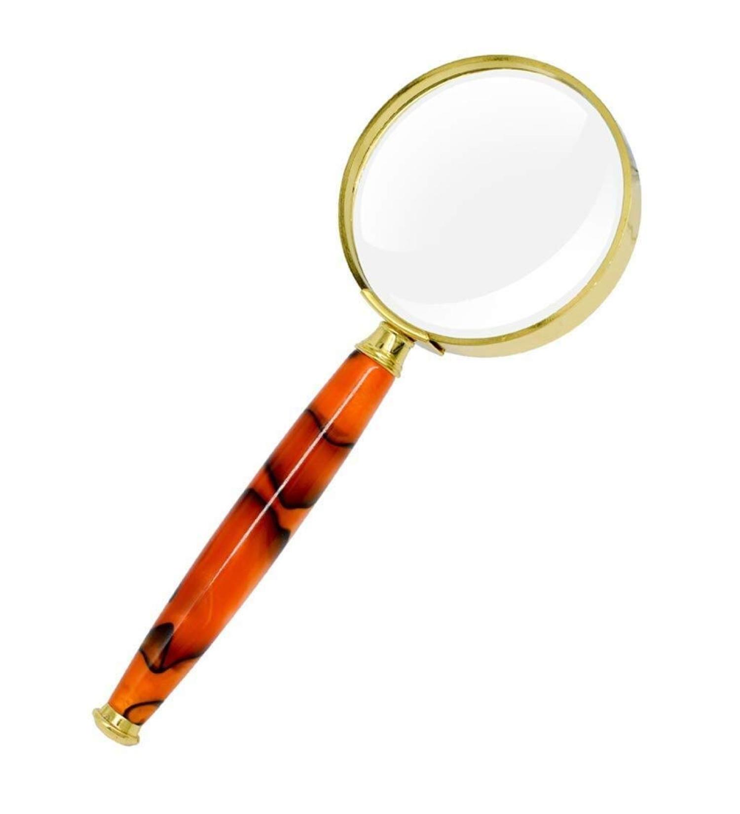 Magnifier Metal Hand-Held Magnifying Glass Imitation Handle High-End Gift Parents Elderly Students Reading Lofty Ambition - Buy Online on GoSupps.com