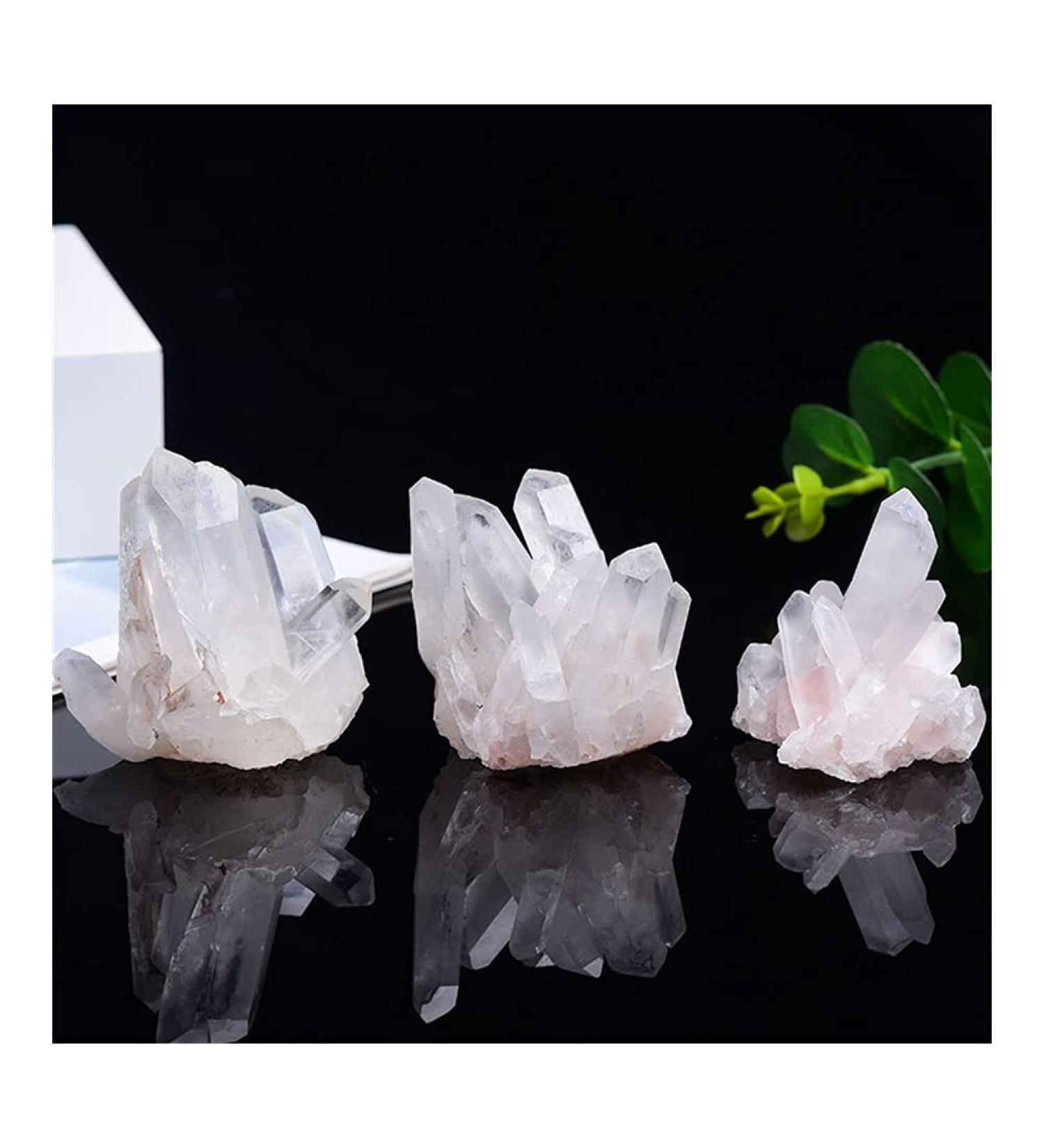 for 50-350g Natural White Crystal Cluster Quartz Crystal Health Reiki Stone Raw Point Specimen Home Decor Raw Crystals Gift Home Decorative Stones (Color : Crystal Cluster Size : 200-250g) - Buy Online on GoSupps.com