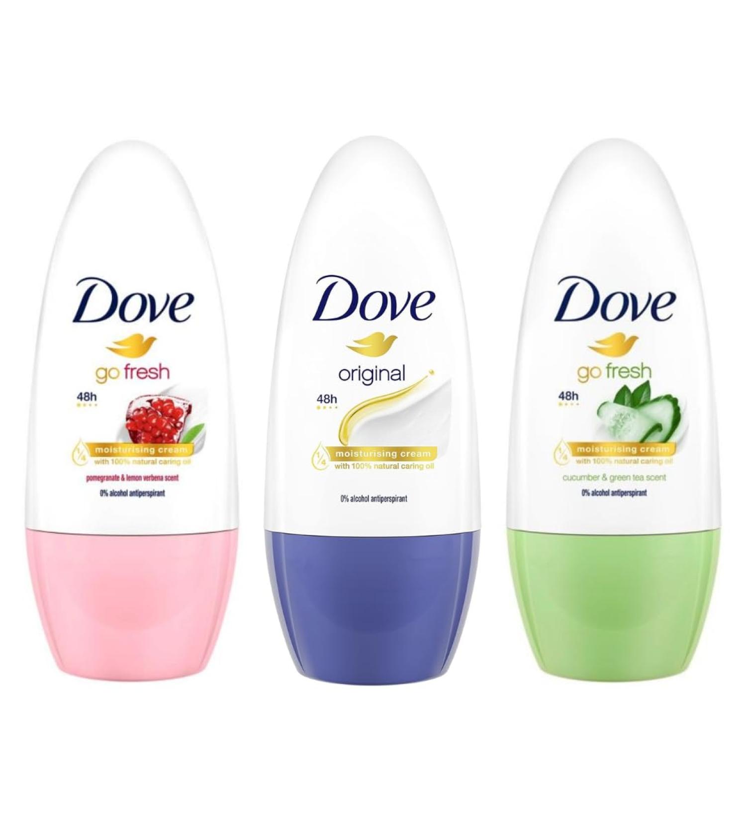 Dove 3-Pack Deodorant. Potent Roll On Deodorant for Lasting Protection. Perfect Deodorant for Women on the Go. Strong Deodorant Roll On Crafted for Active Women. 3 PACK - VARIETY - Buy Online on GoSupps.com