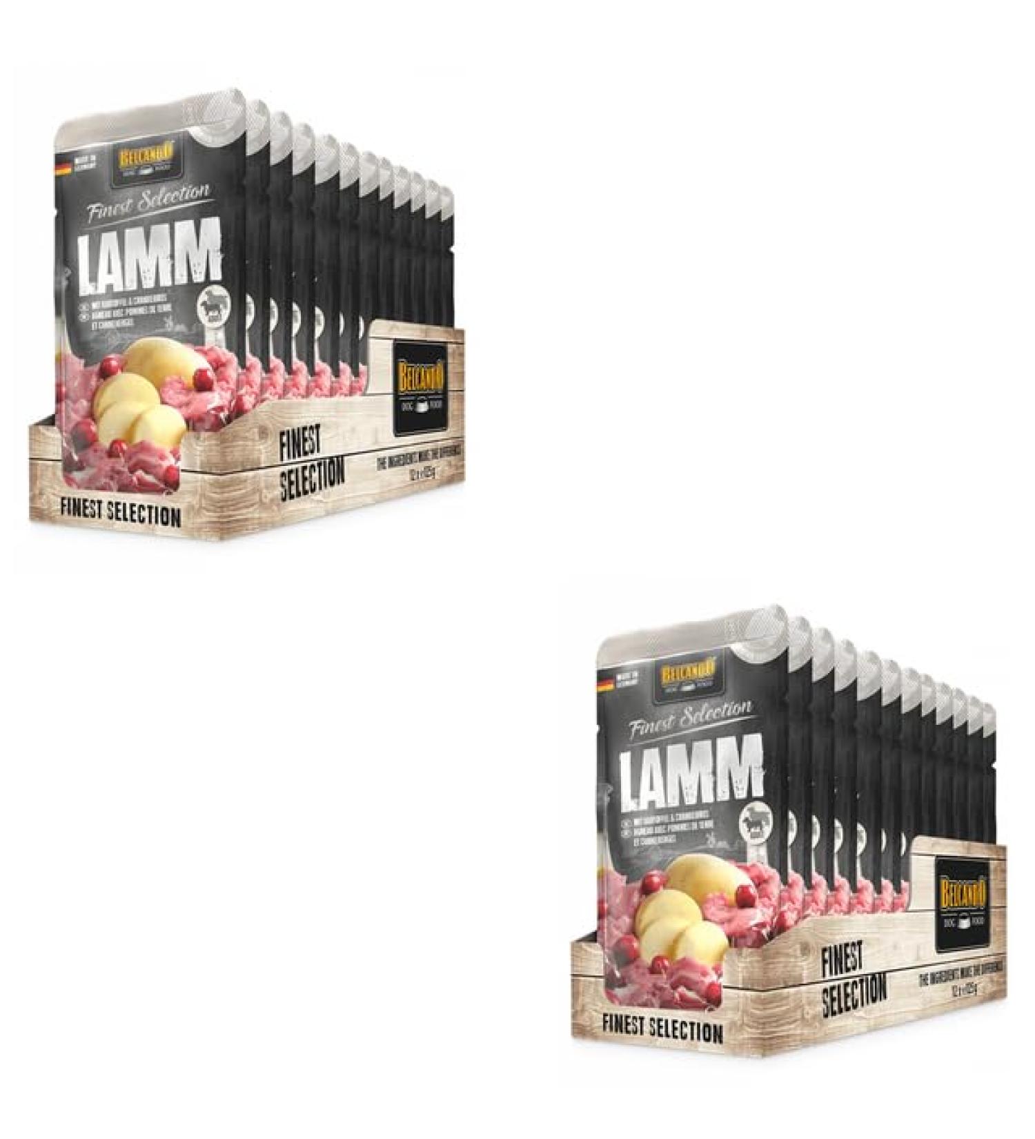Belcando Finest Selection Lamb with Potatoes & Cranberries | Double Pack | 2 x 12 x 125 g | Wet Food for Sensitive or Picky Dogs | with Cold-Pressed Safflower Oil - Buy Online on GoSupps.com