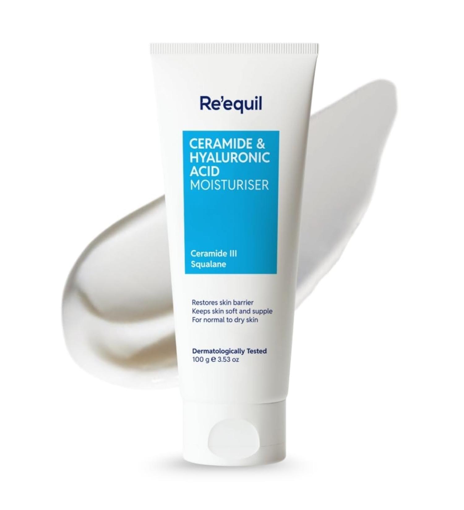 Ceramide & Hyaluronic Acid Face Moisturizer | Barrier Repair Cream | Long-Lasting Hydration | For Normal to Dry Skin | 100 g - Buy Online on GoSupps.com