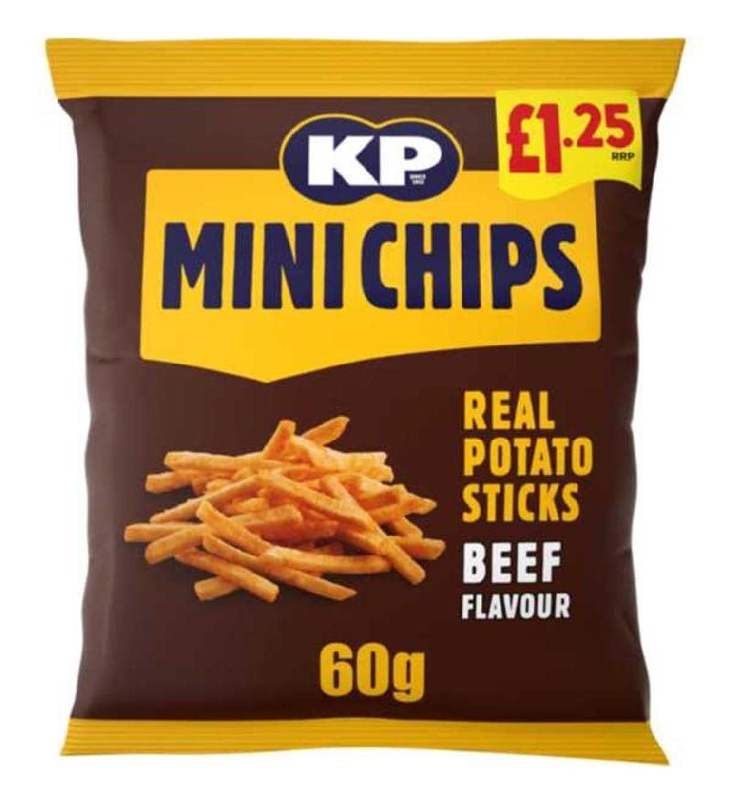 KP Beef Mini Chips 60g - Box of 20 (Price Marked)
