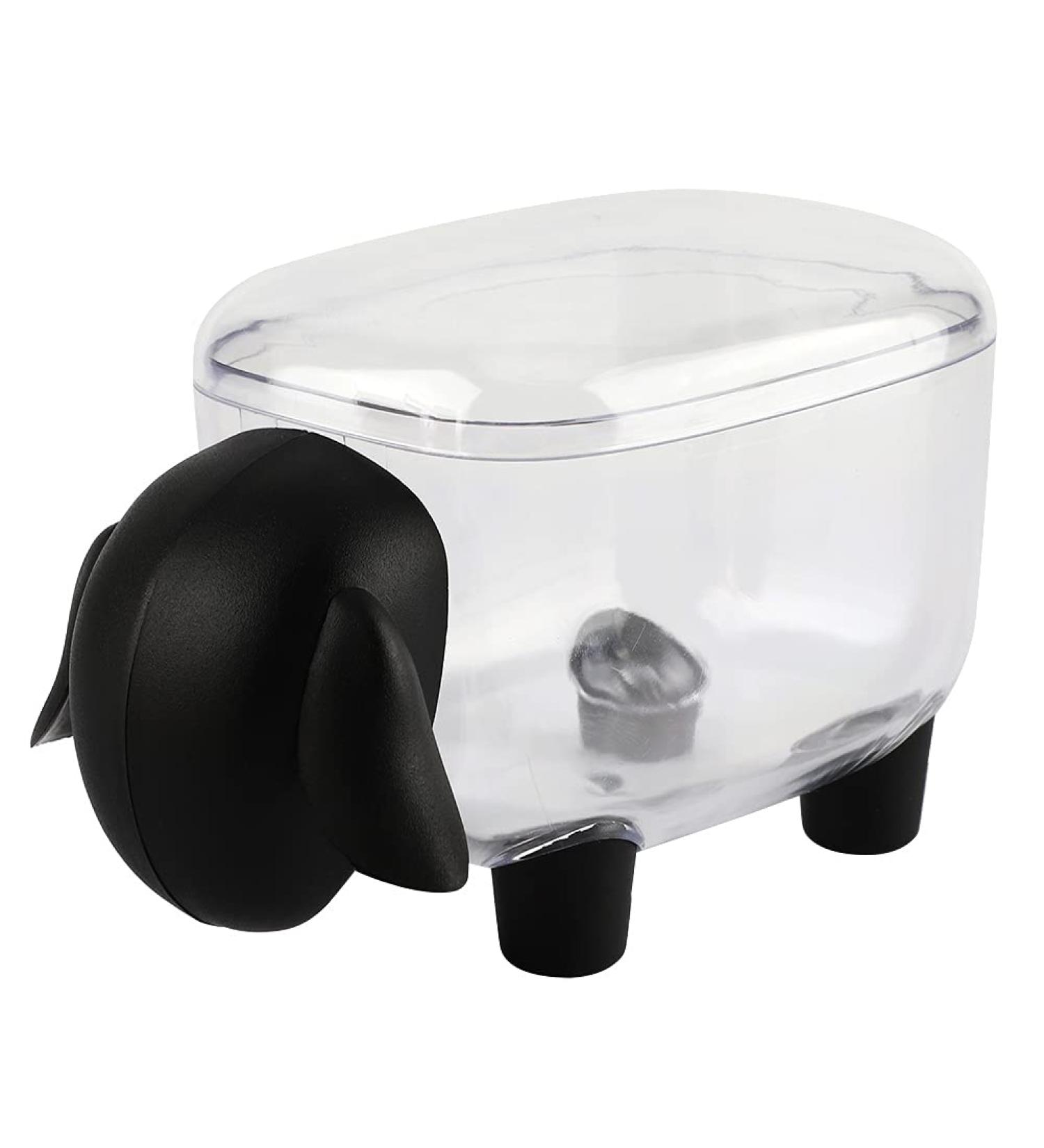 Sanon Cotton Swabs Storage Cute Black Cosmetics Organizer with Lid for Cotton Pads & Makeup Sponges - Buy Online on GoSupps.com