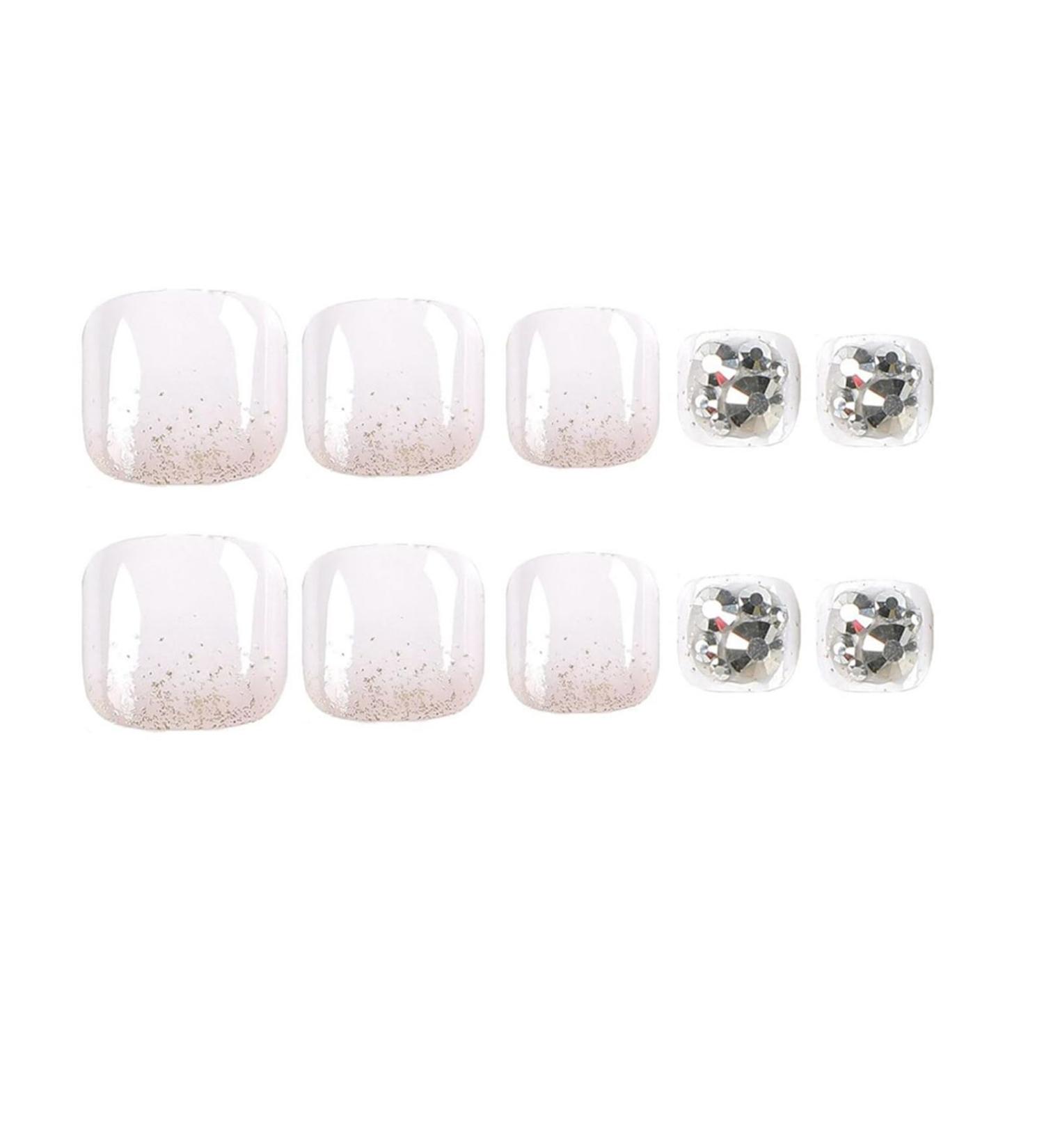 FEIlei False Toenails White Artificial Short Toenails Full Cover Toe Nails for Women - Buy Online on GoSupps.com