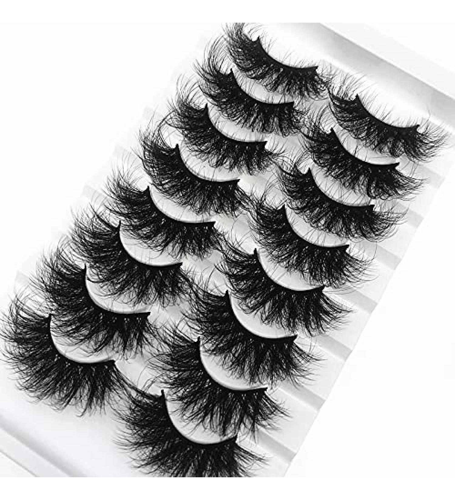 Shop New 8 Pair 25mm Fluffy Dramatic Long False Eyelashes - Soft Handmade Reusable Volume Lashes | Makeup Essentials #6D-13 - Buy Online on GoSupps.com