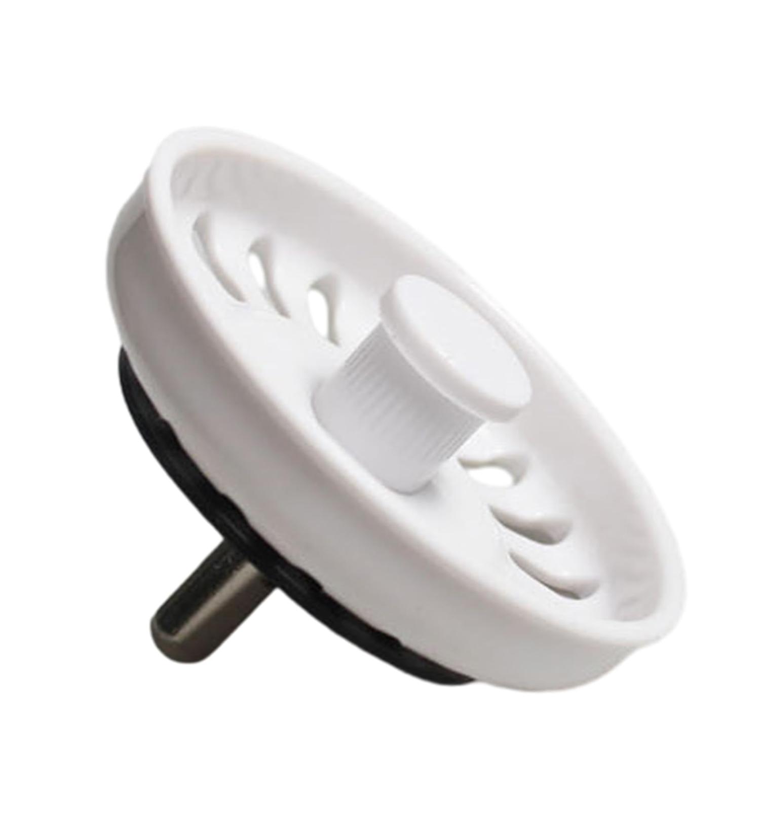 White Sink Plug Kitchen Sink Strainer Plug Waste Plug Basin Water Seal Plug Smooth Maintenance Convenient Sink Stopper - Buy Online on GoSupps.com