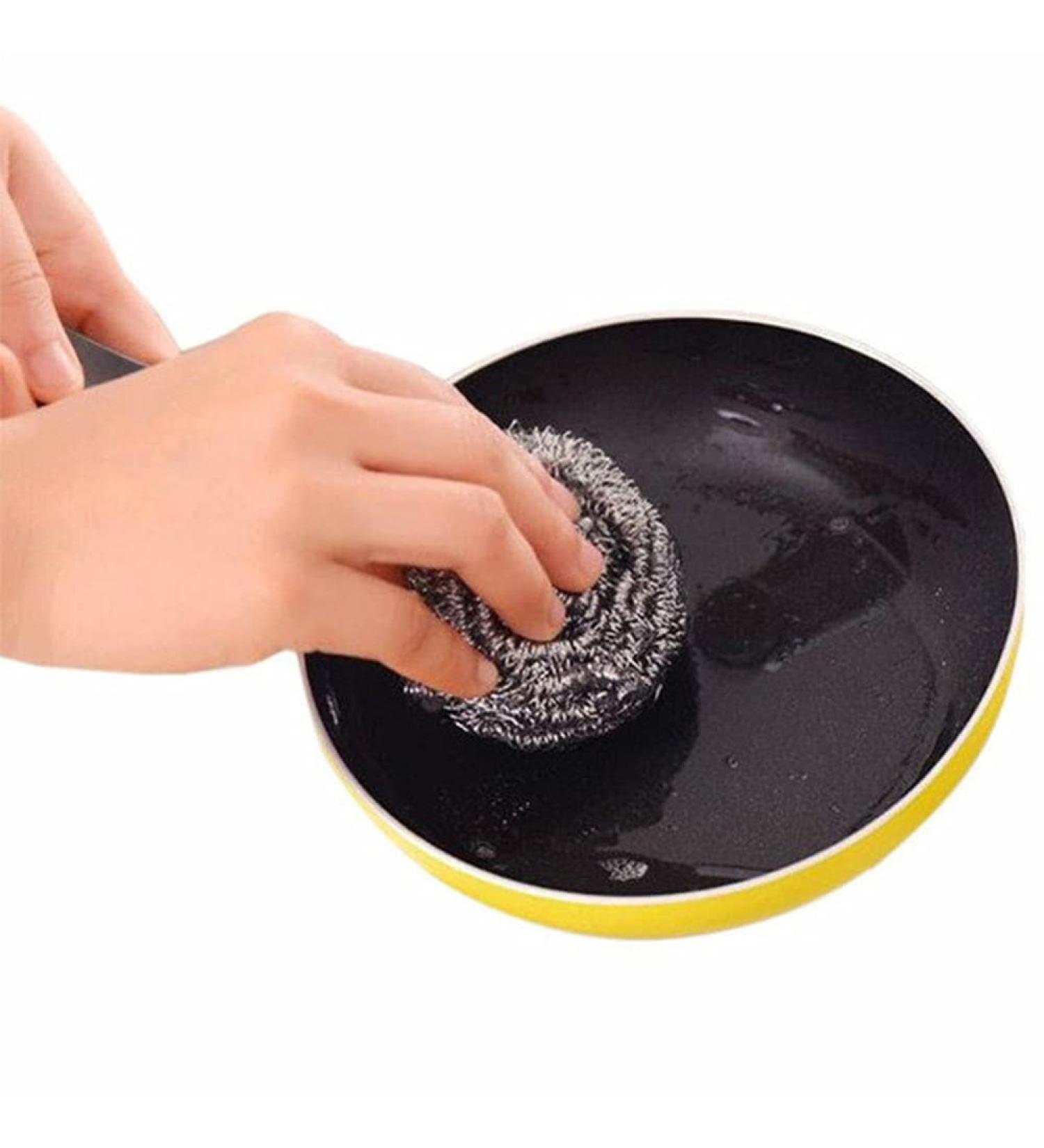 4 Pcs Stainless Steel Scourer Wire Dish Pot Kitchen Cleaning Ball Washing Dishes Scrubbers Pan Bowl Cleaner Kitchen Accessories Practical and Fashion - Buy Online on GoSupps.com