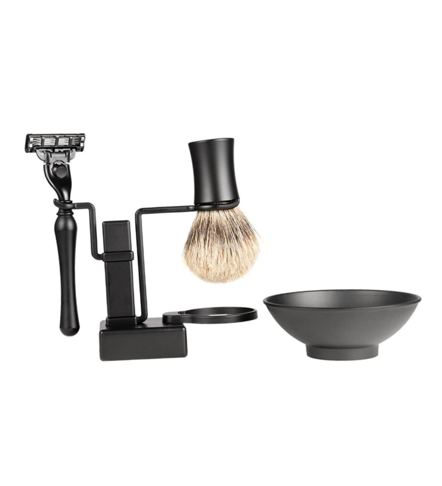 Premium Healeeved Men's Shaving Set - Razor Soap Cream Stand & Cup | International Shipping Available - Buy Online on GoSupps.com