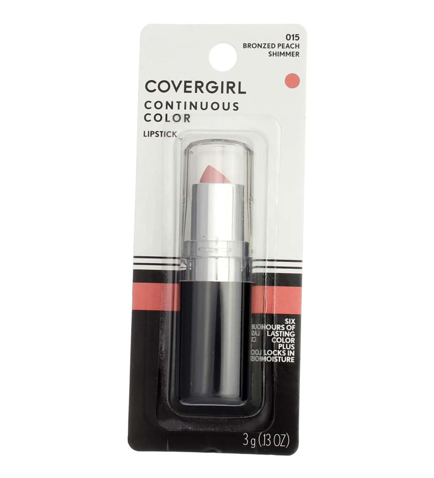 CoverGirl Continuous Color Lipstick Bronzed Peach 015 0.13 Ounce (Pack of 3) - Long-Lasting Lipstick Set - Buy Online on GoSupps.com