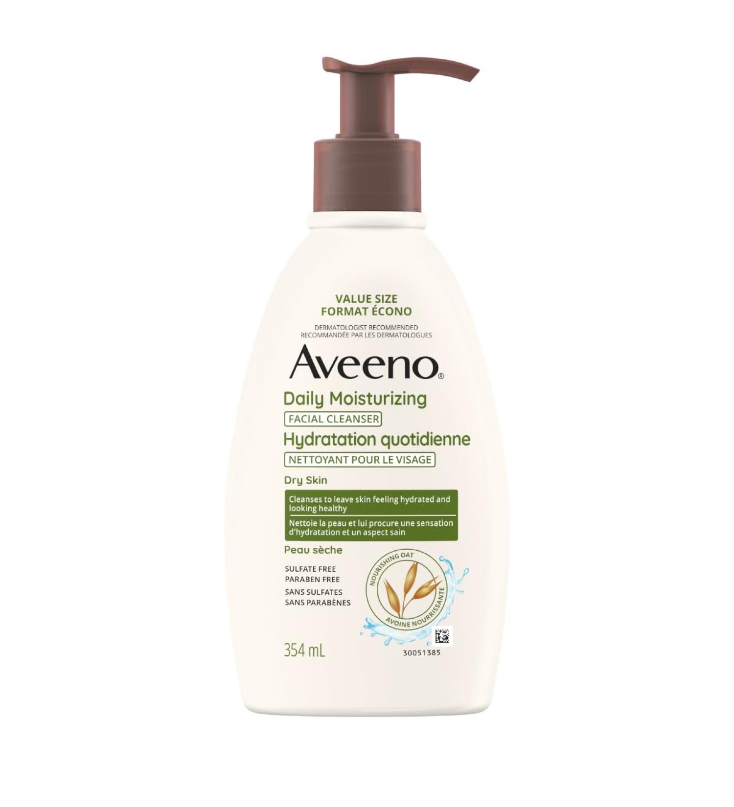 Aveeno Daily Moisturizing Facial Cleanser - Oat Face Wash - Daily Cleanser - Fragrance Free 354 mL white - Buy Online on GoSupps.com