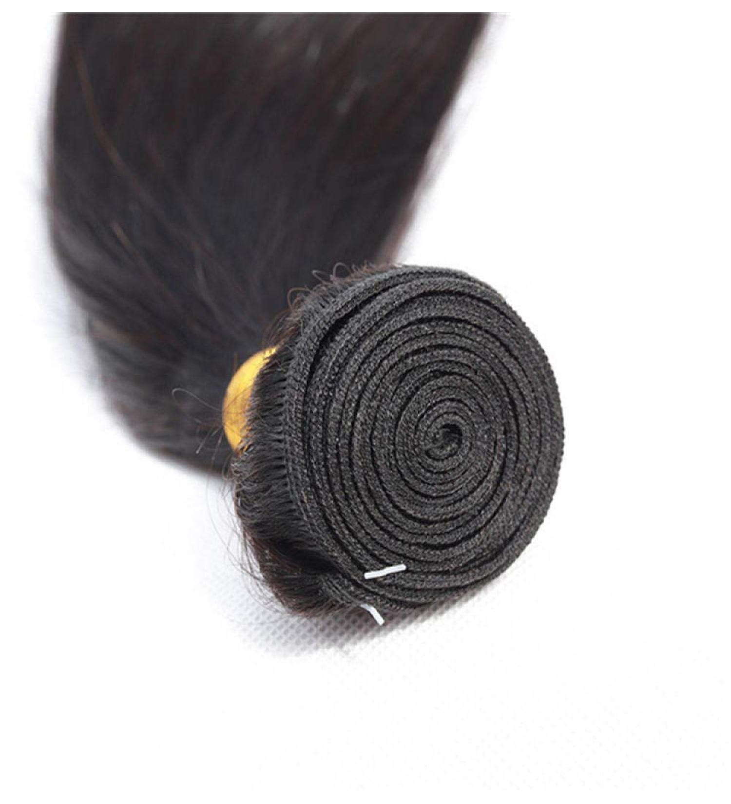 GJBXP 16-Inch Straight Wave Natural Black Real Human Hair Bundle Extensions & Wigs - Pre-Plucked Unprocessed Remy for Black Women - Buy Online on GoSupps.com