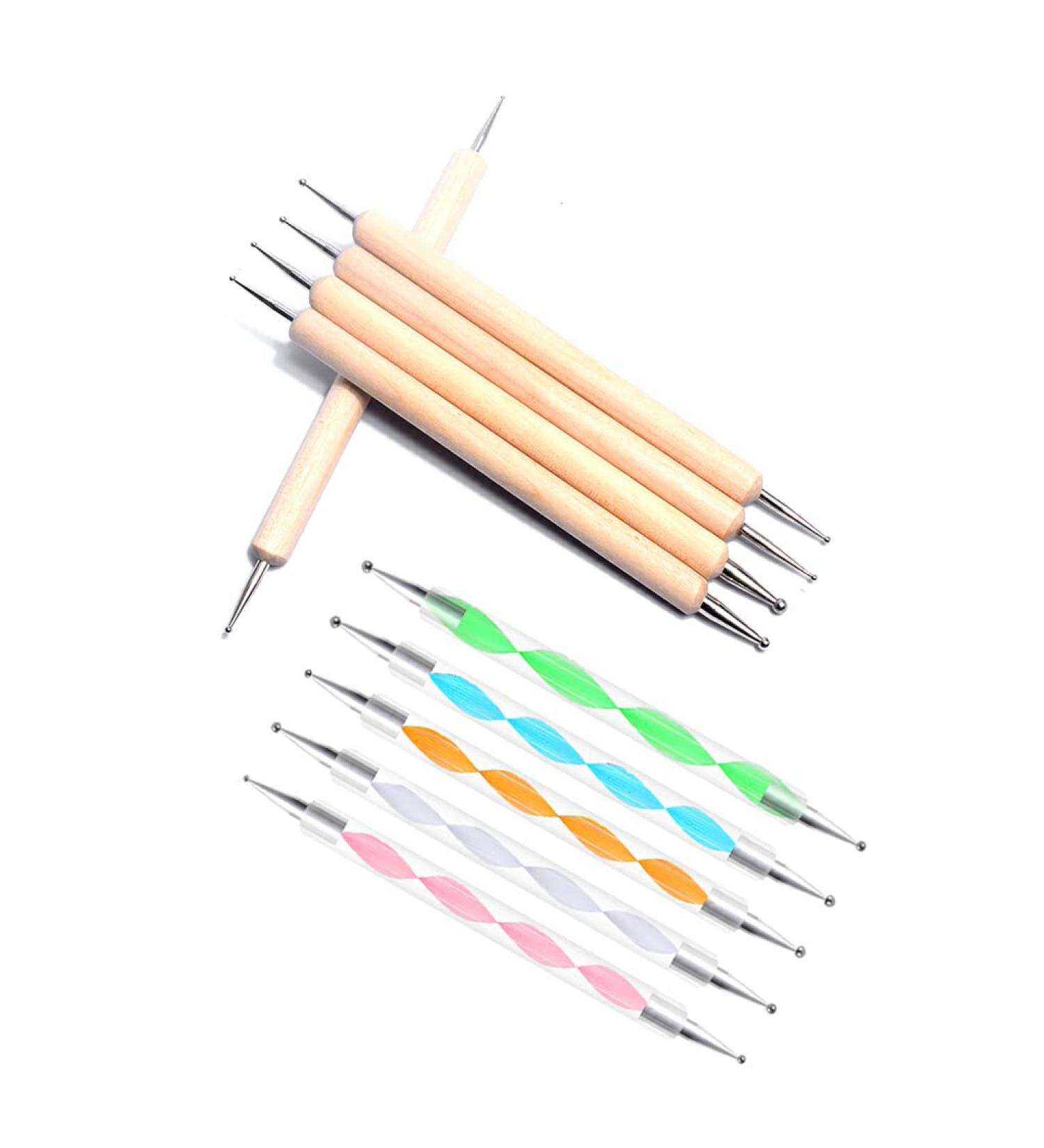 Dajidafu 1 Set Dotting Tools Two Ways Drawing Painting Carving Set DIY Design Manicure Tools Freehand Embossing Point Drill Pen - Buy Online on GoSupps.com