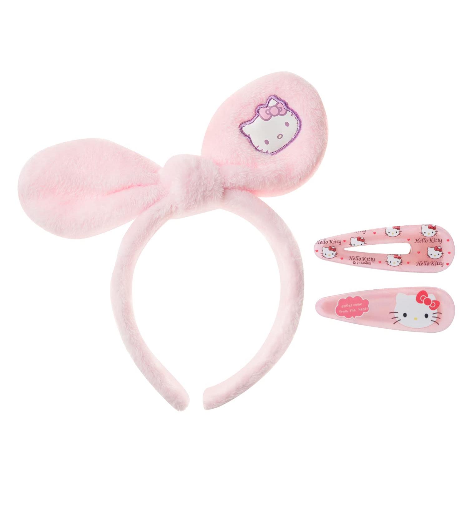 Cute Kitty Cat Spa Headband with Hair Clips for Women and Girls - Hello Kitty Design - Buy Online on GoSupps.com
