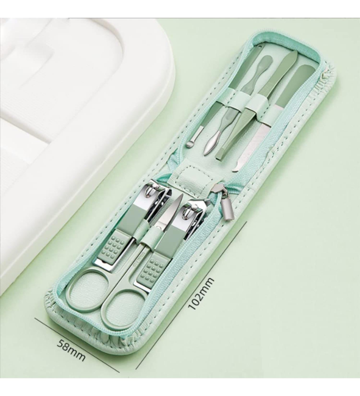 Professional Nail Clipper Pedicure Set with Luxurious Travel Case - 7 Piece Manicure Kit for Men, Women, Family & Friends (Green) - Buy Online on GoSupps.com