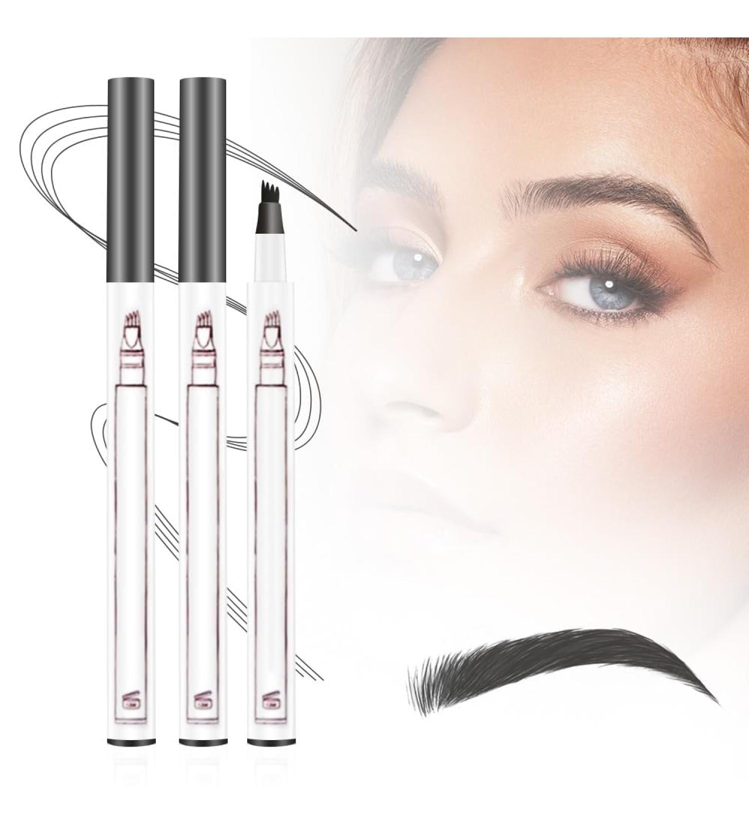 JIGCEN 2PCS 3D Magic Microblading Eyebrow Pencil 2024 New 4 Head Split Waterproof Long lasting Wild Eyebrow Pencil (Gray) - Buy Online on GoSupps.com