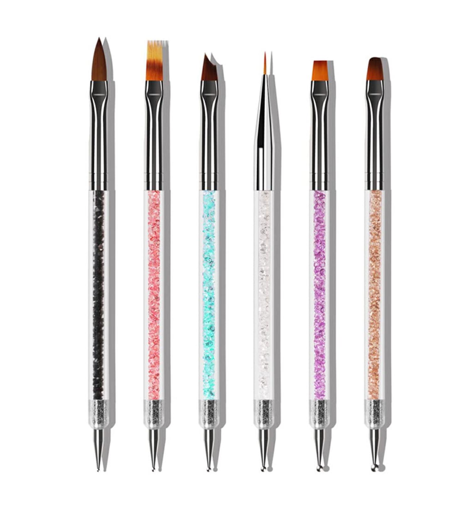 Dajidafu 6 Pieces Nail Brush Set Elegant 3D Patterns Washable Powder Pole Flower Pens Thin Nib Anti-slip Handle Manicure Accessories - Buy Online on GoSupps.com