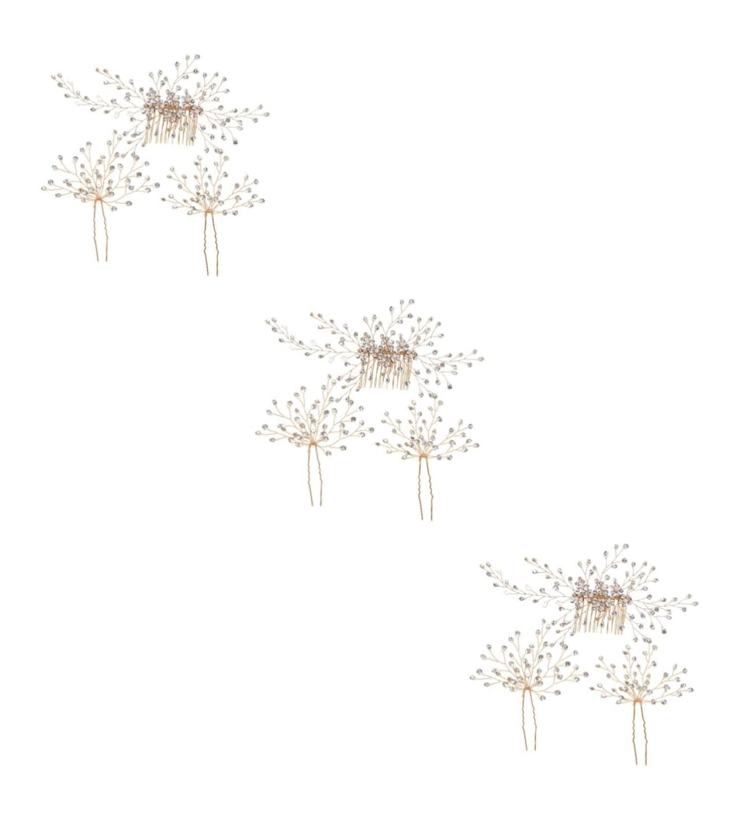 minkissy 3 Sets Bridal Headwear Wedding Decor Bridal Hair Combs Bride Hairpin Crystal Side Comb Hair Decorations Pearl Tiara Bridal Headpiece for Wedding Clip Bridesmaid Rhinestones Diamond - Buy Online on GoSupps.com