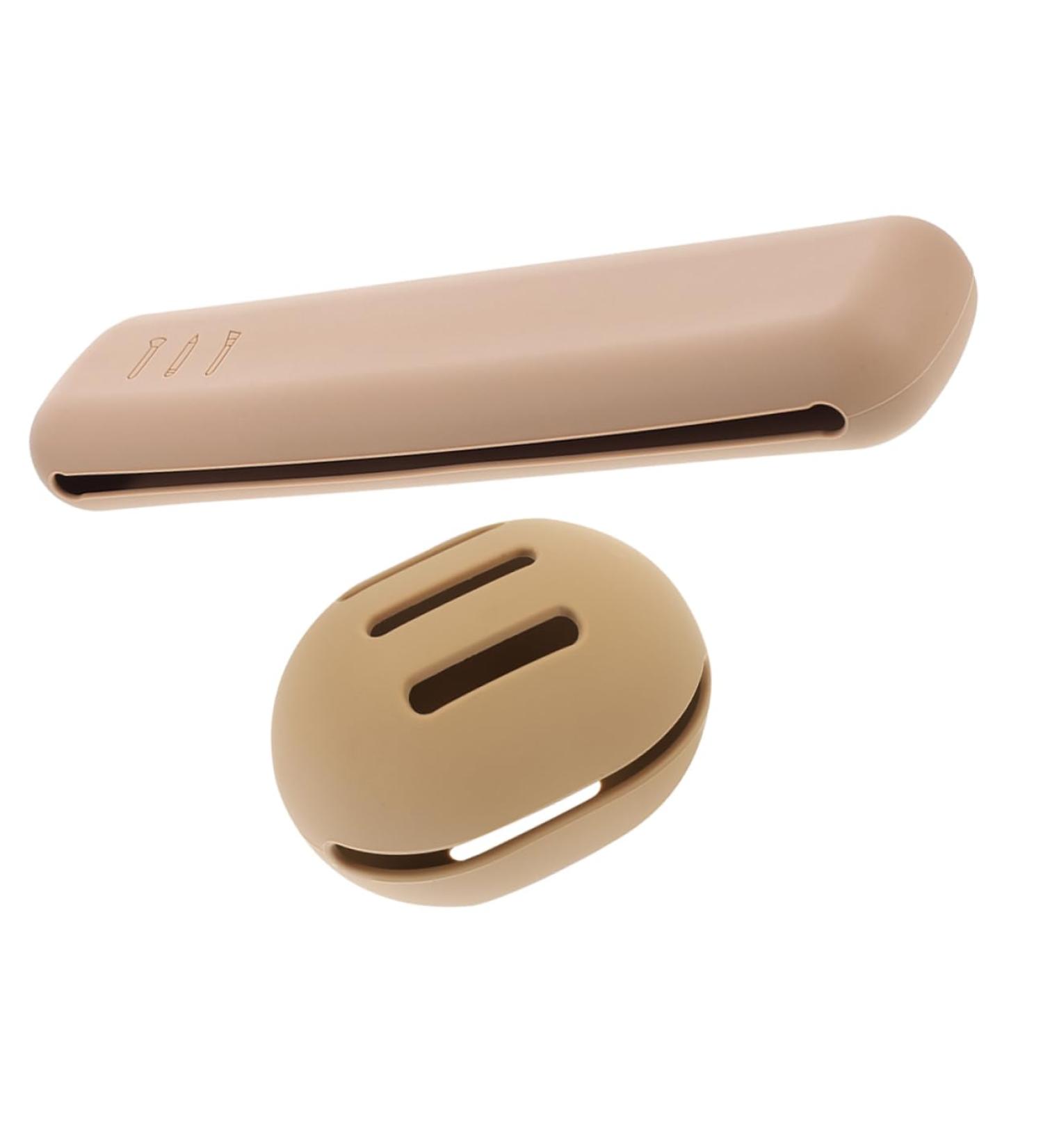 Buy Hemoton 1 Set Powder Puff Storage Box Organizer - Dog Miss Khaki 20x4.8CM | International Shipping Available - Buy Online on GoSupps.com