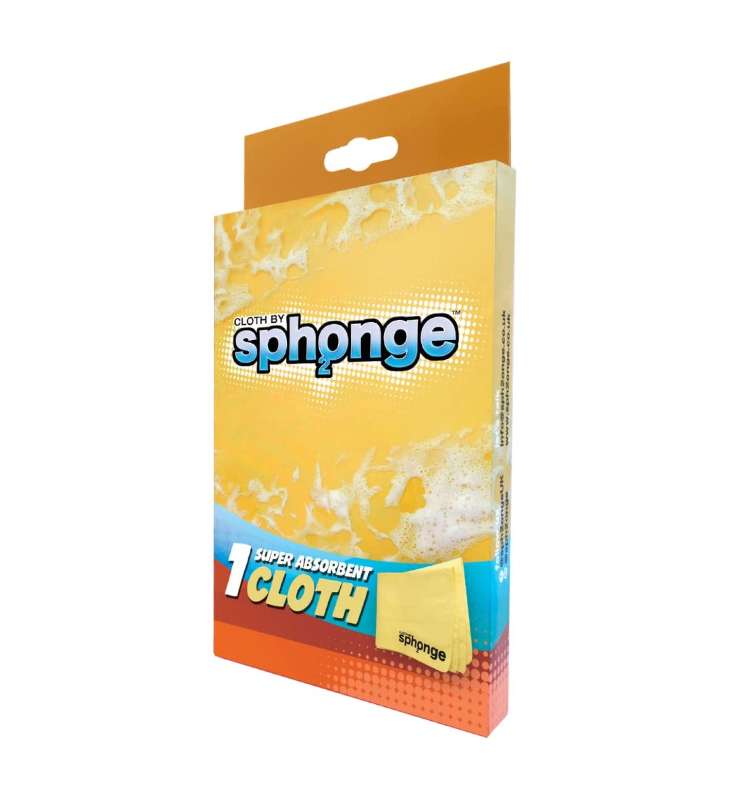 SPH2ONGE Super Absorbent Cloth (Yellow) - Multi-Purpose, Reusable, Drip-Free & Durable - Buy Online on GoSupps.com