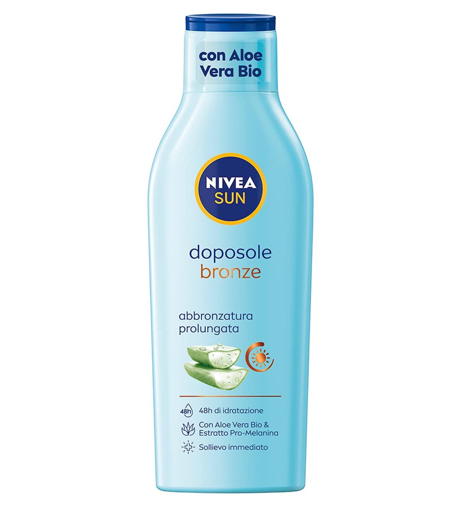 Nivea Sun Milk After-Sun Bronze 2x200ml | Aloe Vera & Pro-Melanin Extract | 48h Hydration & Browning Cream - Shop Internationally - Buy Online on GoSupps.com