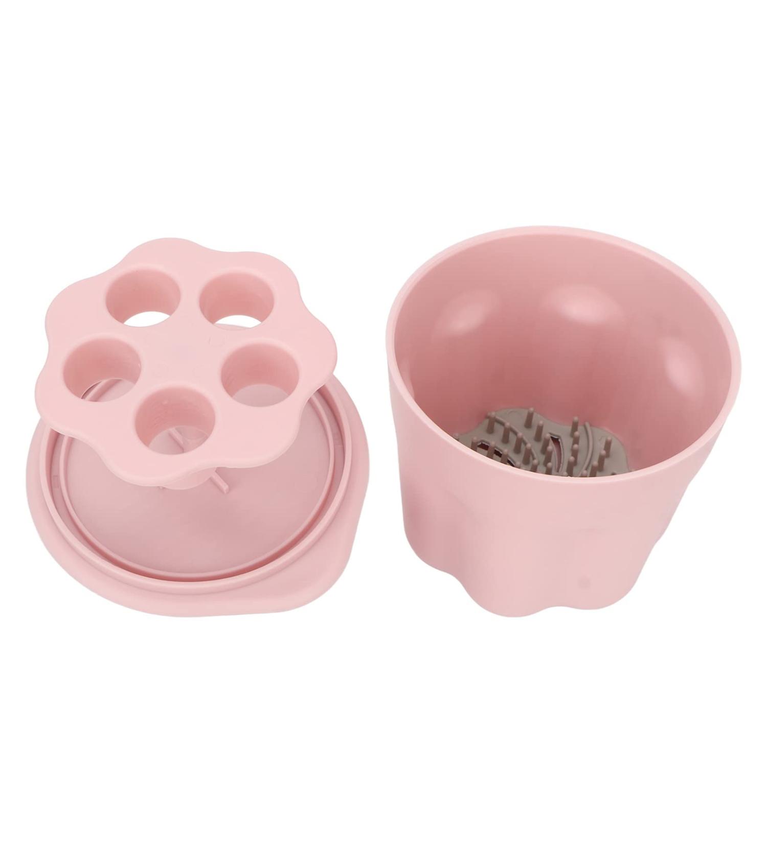 Silicone Brush Cleaning Box Dustproof Cover Prevent Damage Drying Rack Makeup Brushes Cleaning Bowl for Salon Use (Pink) - Buy Online on GoSupps.com