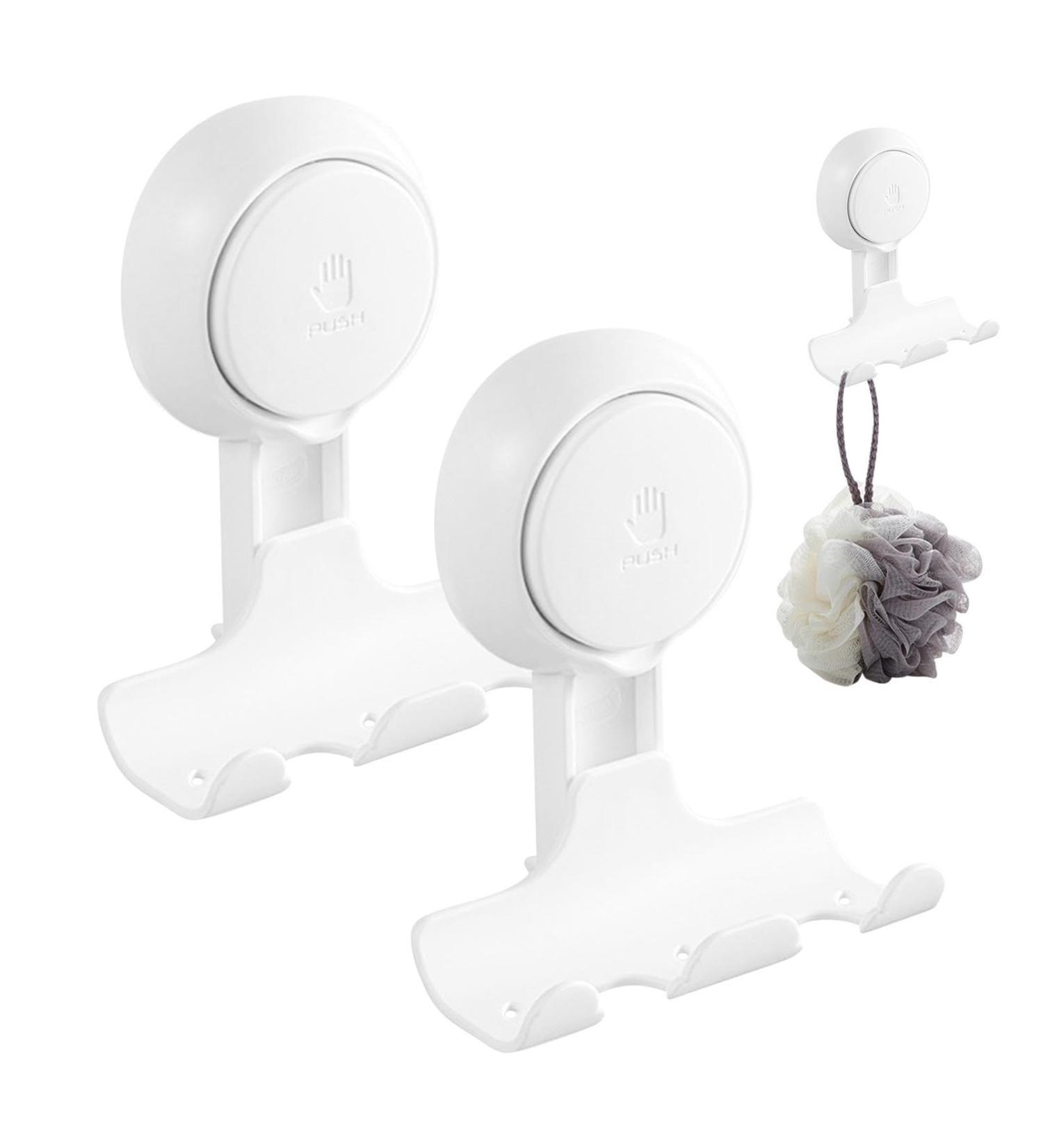 WOTEG Shower Shaver Holder - Self-Adhesive Wall Razor Hook Hanger for Towel Coat Luffa & Razor - Durable Suction Hooks for Home Organization - Buy Online on GoSupps.com
