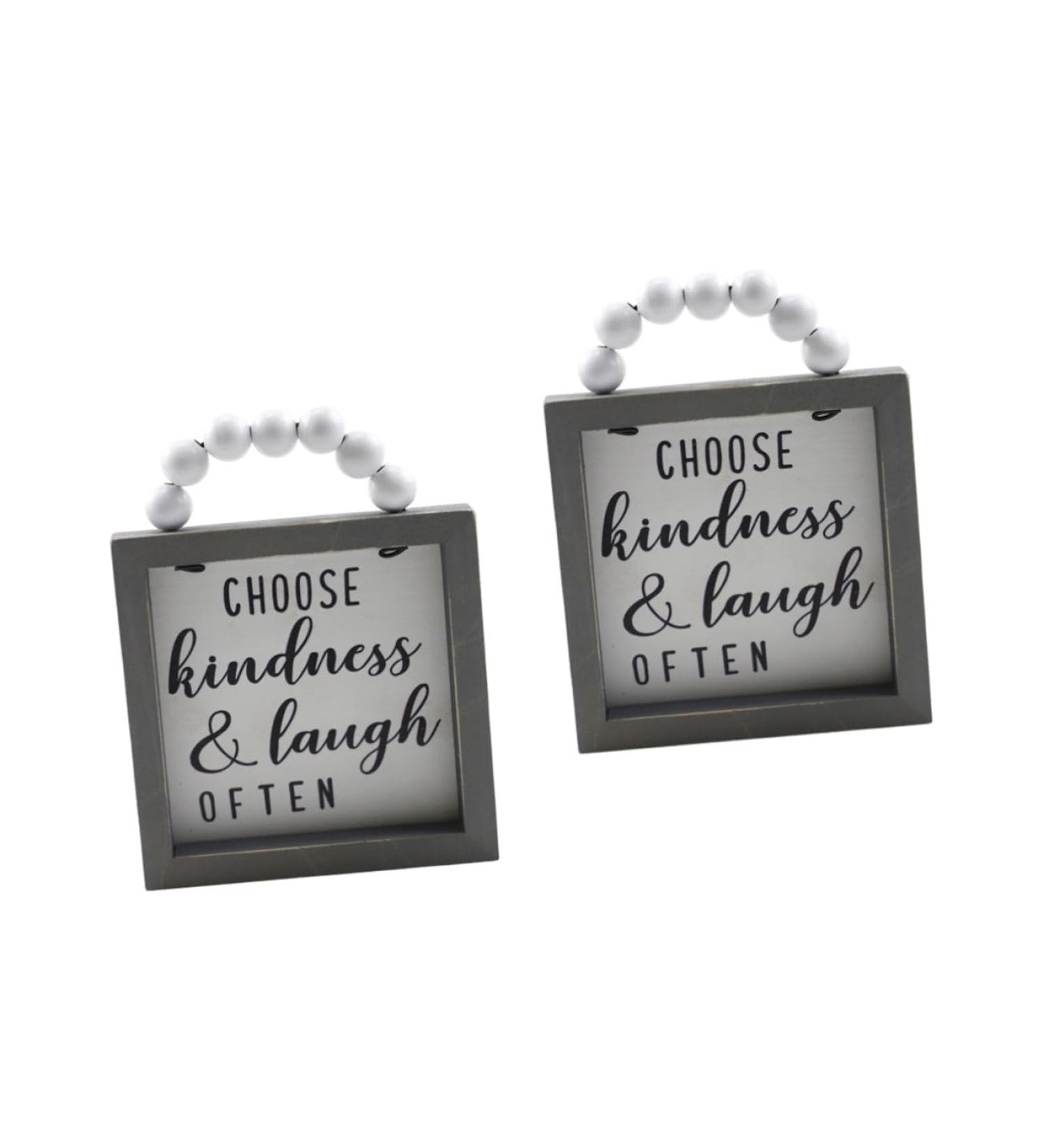 Alipis Office Sign 2pcs Often Kindness& Ornament Rustic Doorplate Block Beaded Farmhouse Bead Hanger- Christmas Wood 14.5X11.5X1.5CMx2pcs Assorted Color 4x2pcs - Buy Online on GoSupps.com